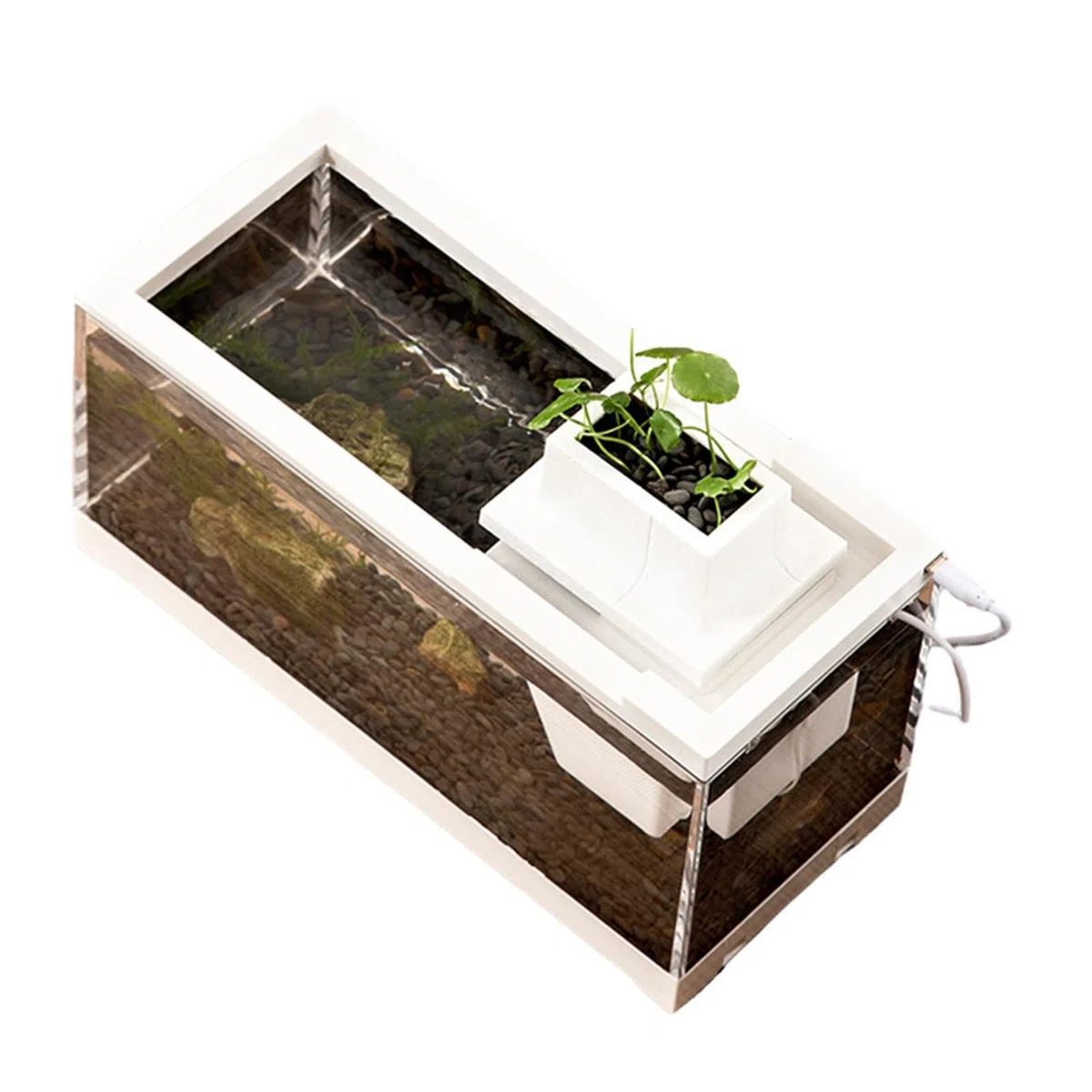Pecera de Escritorio,Pecera de Escritorio Mini Acuario pequeño, Abierto,