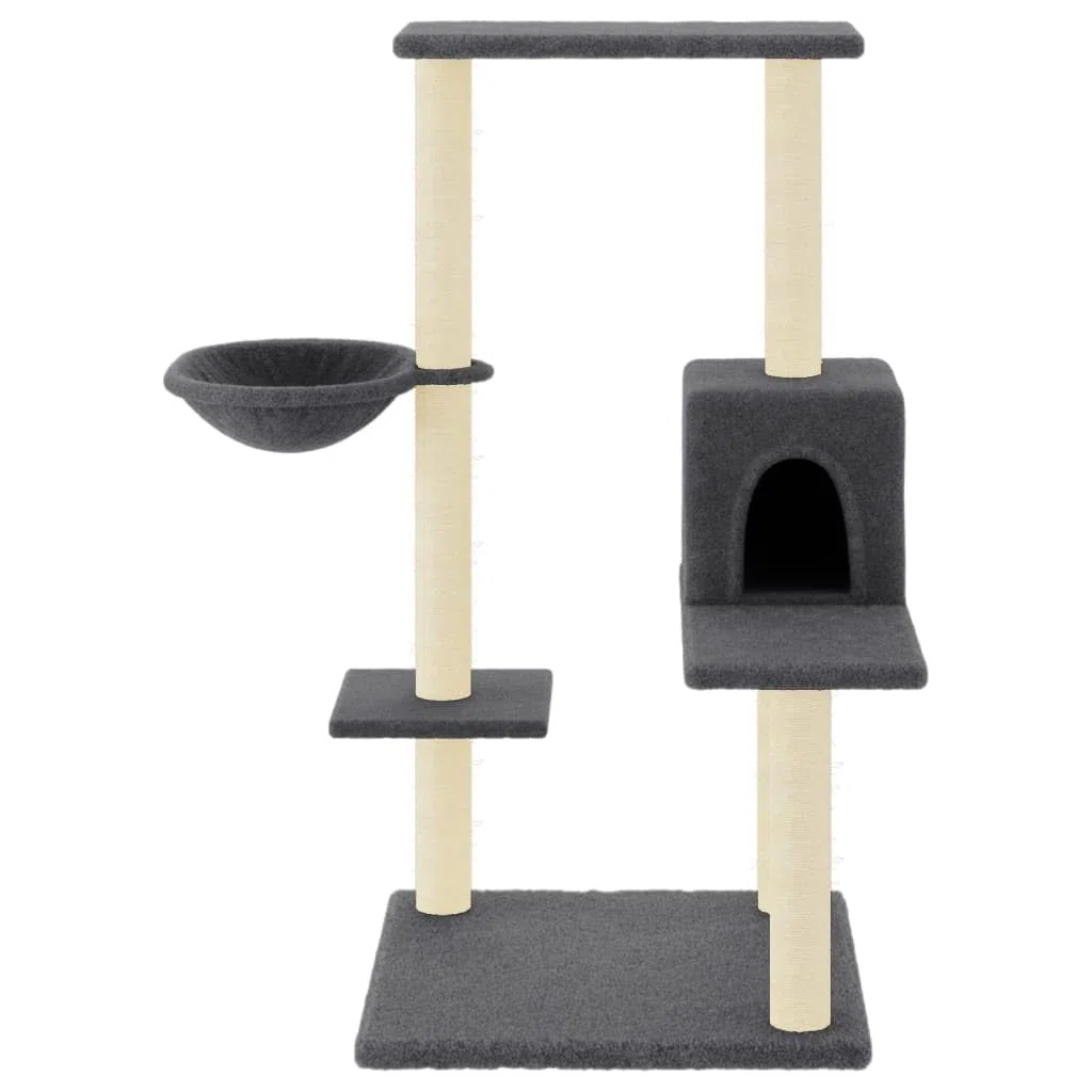 Rascador para Gatos con Postes de sisal Gris Oscuro 95 cm, LAPOOH Rascador Gato, Arbol Rascador para Gatos, Gatos Accesorios, Torre Gatos, Arranhador para Gatos, Casa para Gatos