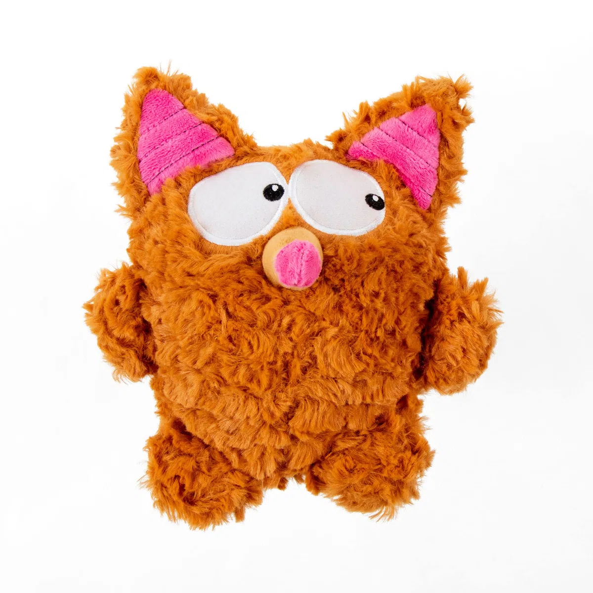 goDog Moonmoon PlayClean Bush - Juguete chirriante de Peluche para Perros con aceites Esenciales Que eliminan el Olor, tecnología Chew Guard, marrón, Grande