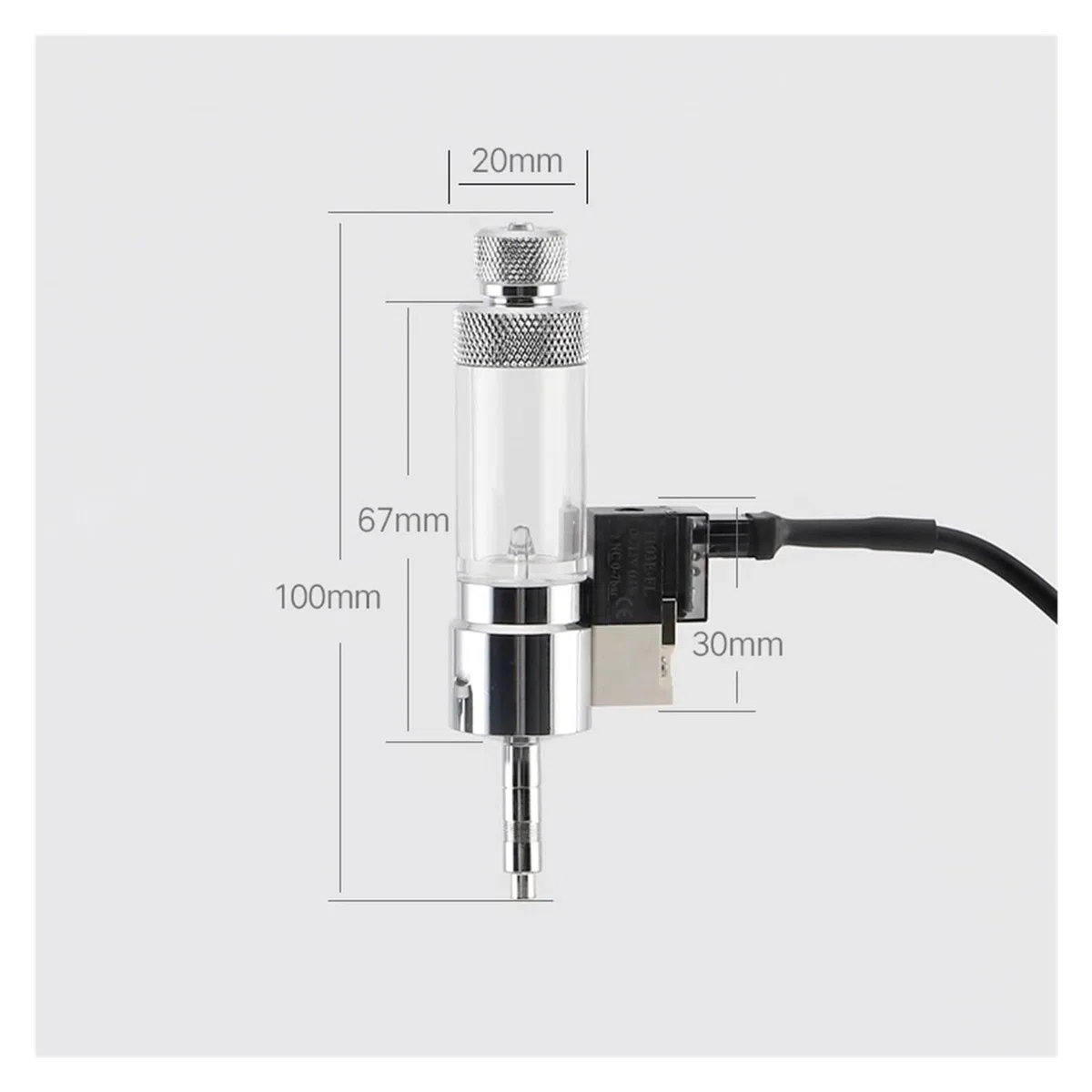 Regulador Contador de Burbujas de CO2 for Acuario, Sistema de Control de reacción de CO2 con válvula solenoide, Dispositivo de medición de dióxido de Carbono(Quick Plug Version)
