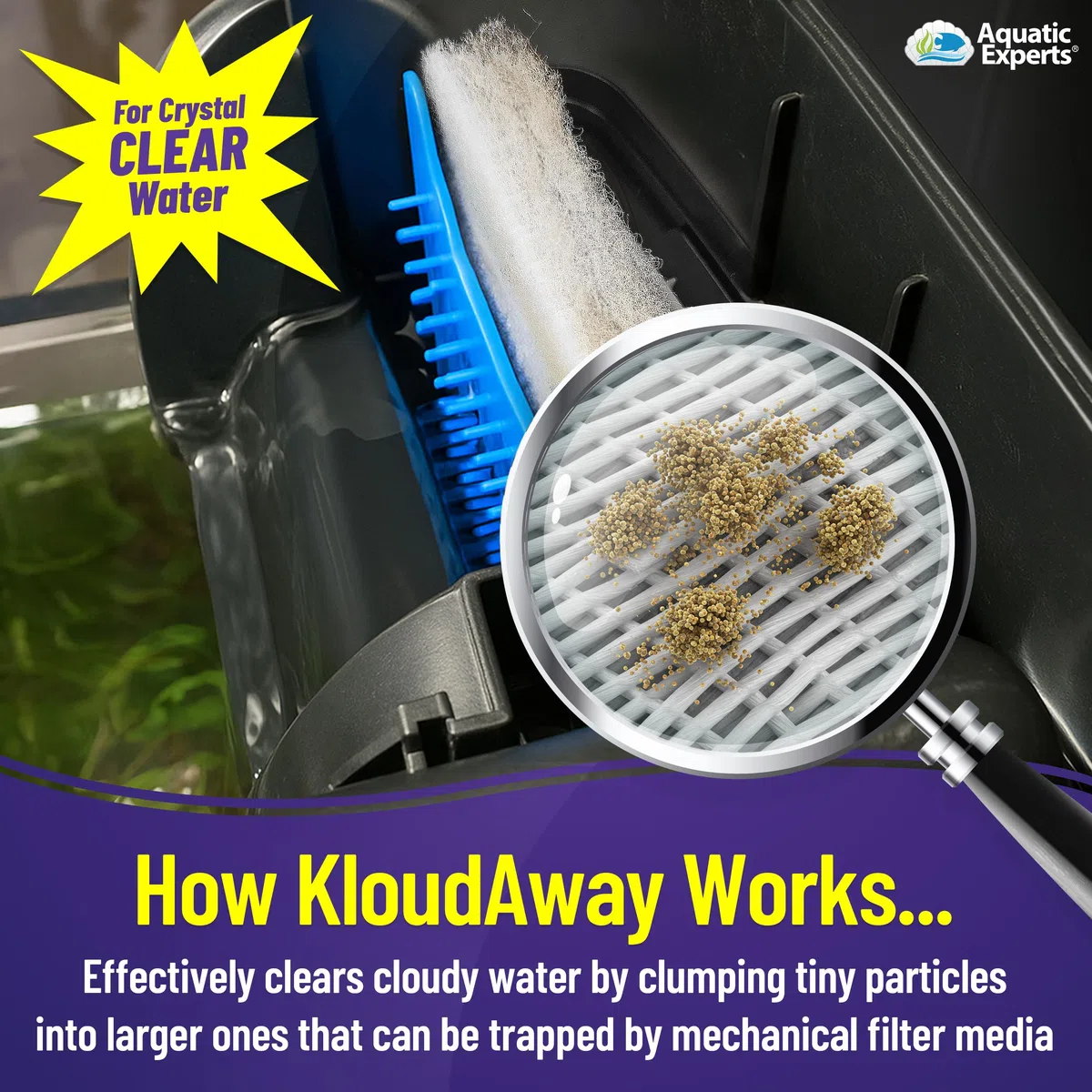 KloudAway Clarificador de agua para acuario de agua dulce, limpia agua nublada, clarificador de agua para pecera, fabricado en Estados Unidos (250 ml)