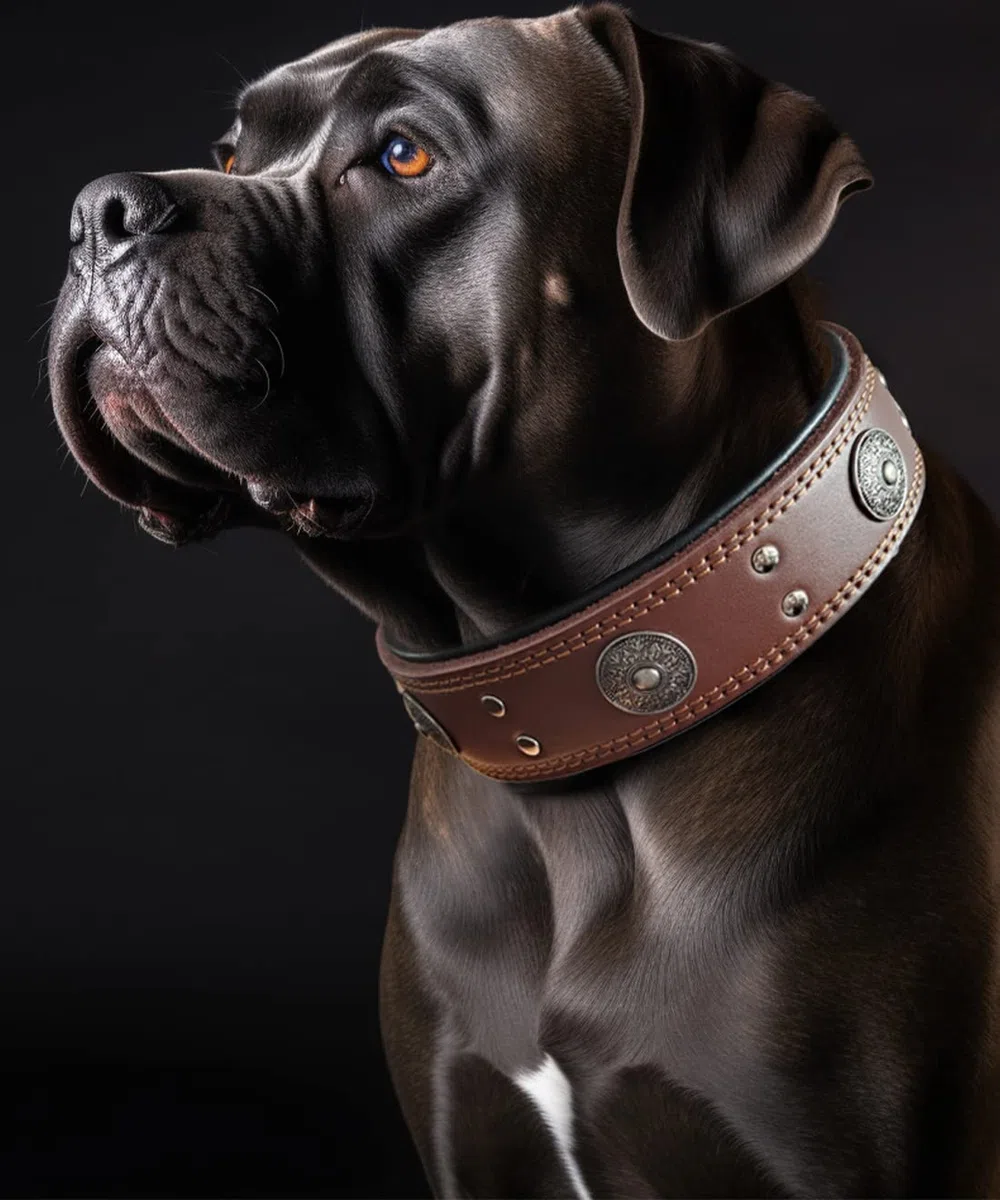 Collar de cuero para perro, collares de cuero genuino resistente de 5 cm de ancho, hecho a mano, suave y lujoso, la mejor opción para perros de raza grande y mediana de 19.5 a 23.5 pulgadas