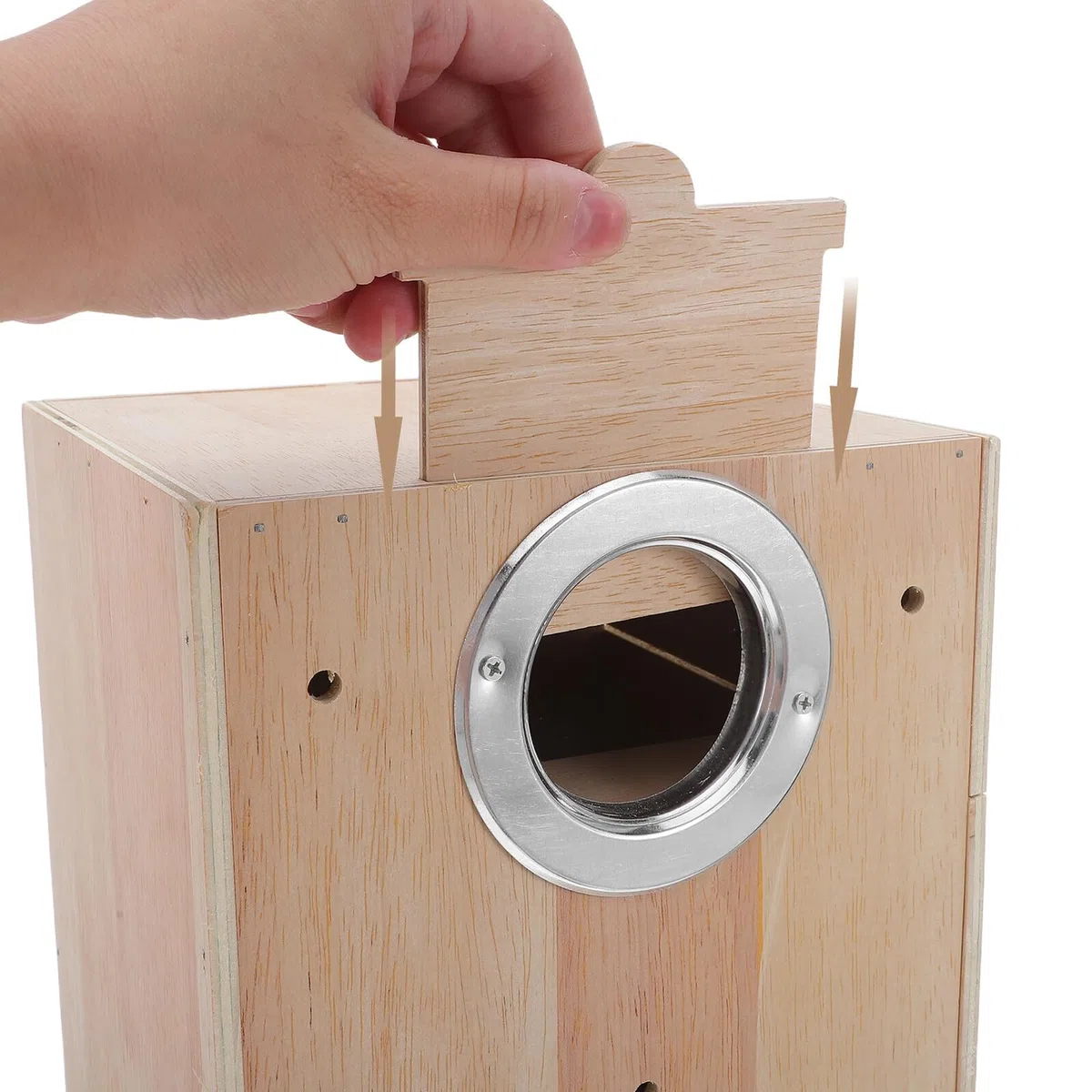 Caja Nido para Periquitos Mediana de Madera para Cría de Aves, Suministros para Nidos de Pájaros, con Diseño Seguro y Ventilación Óptima, Adecuado para Jaulas Estándar y Cría