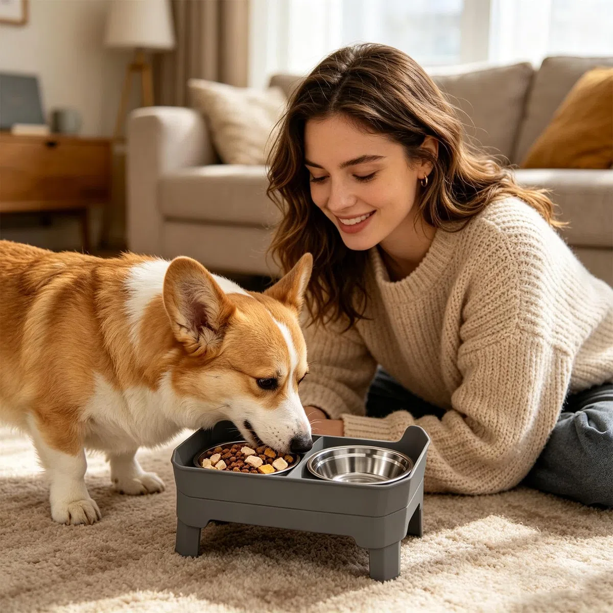 s Elevados Para Perros Doble De 4 Alturas Ajustables