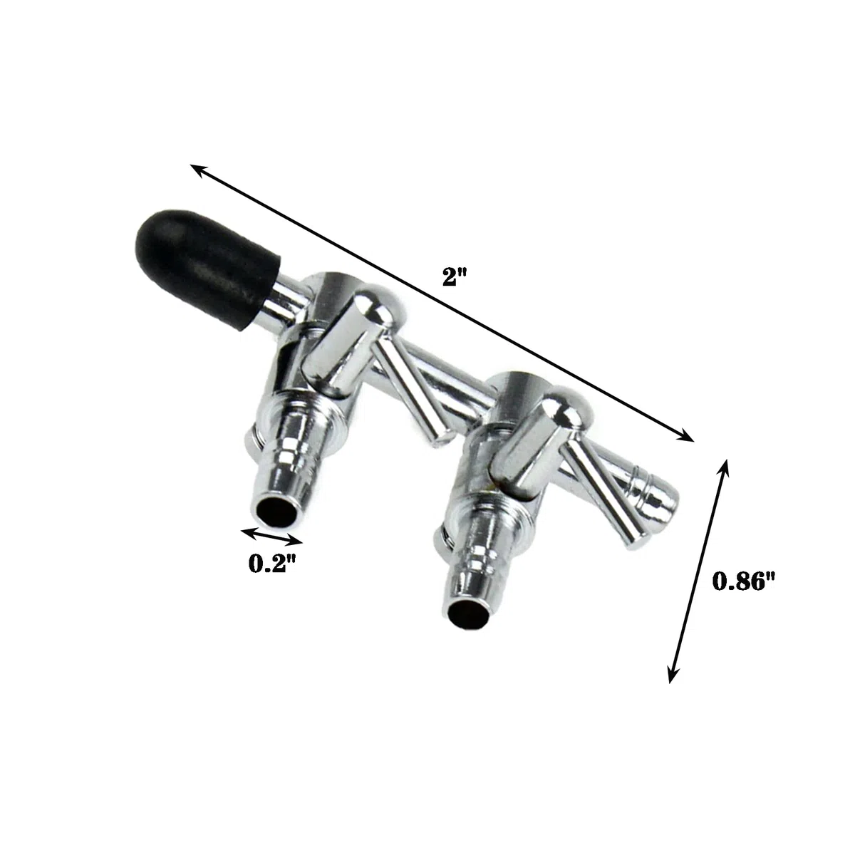 AQUANEAT Válvula de control de acuario de 2 vías, válvula de aire para pecera, válvula de banda de acero inoxidable de metal, divisor distribuidor de flujo de aire para bomba de aire