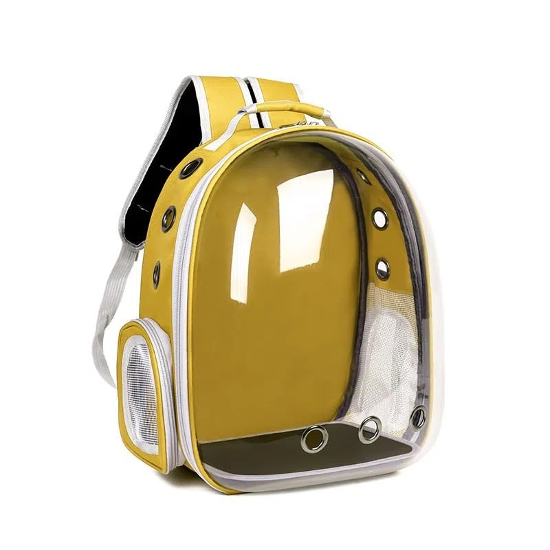 Mochila Frontal for Mascotas Apta for Viajes, diseñada for Mascotas pequeñas y Medianas. Disfrute de Vistas panorámicas con su diseño Transparente y ventilación Mejorada(Yellow)