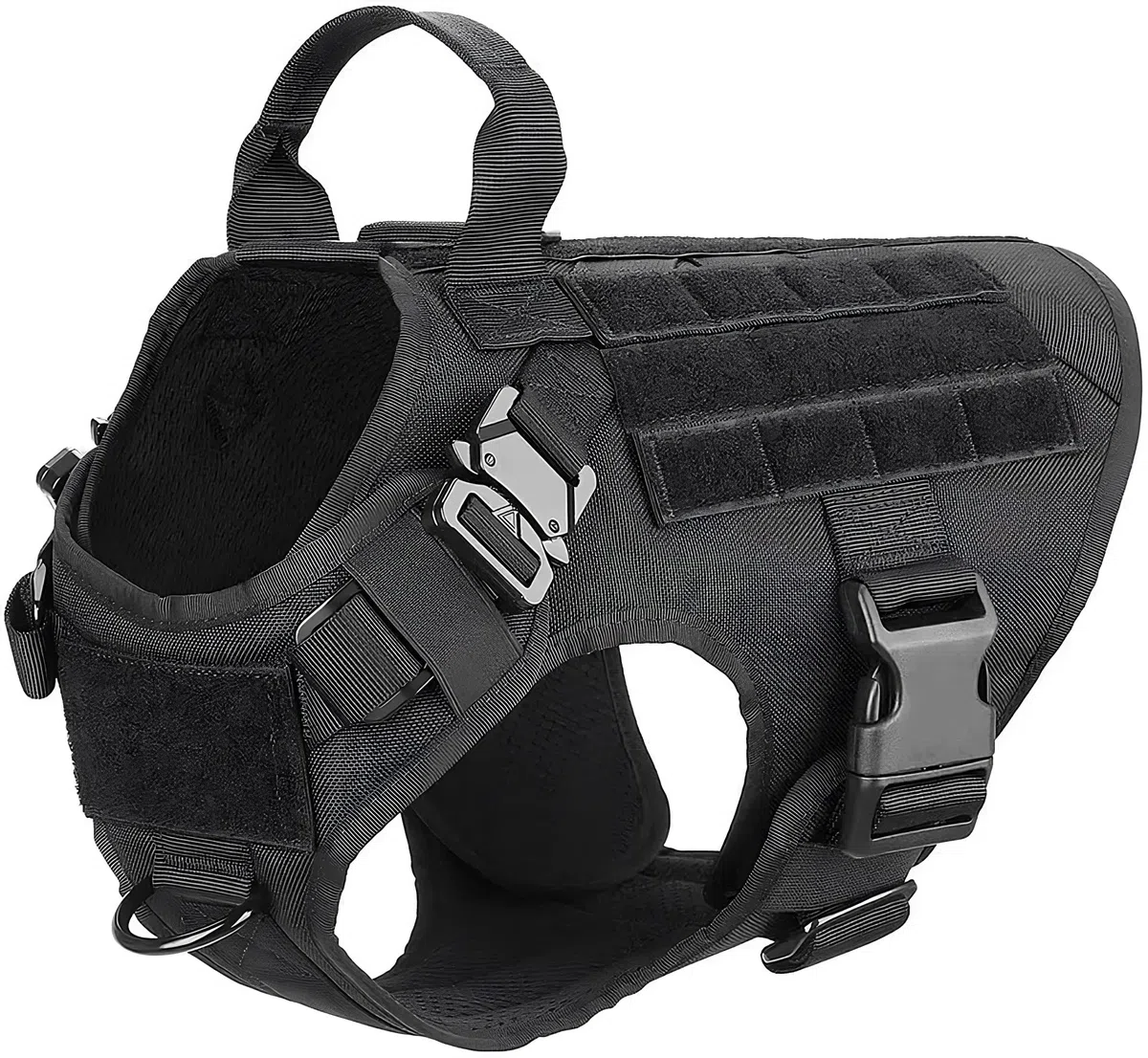 Special Force K9 - Arnés táctico para perros medianos y grandes con asa, arnés de seguridad ajustable acolchado (marrón, L)