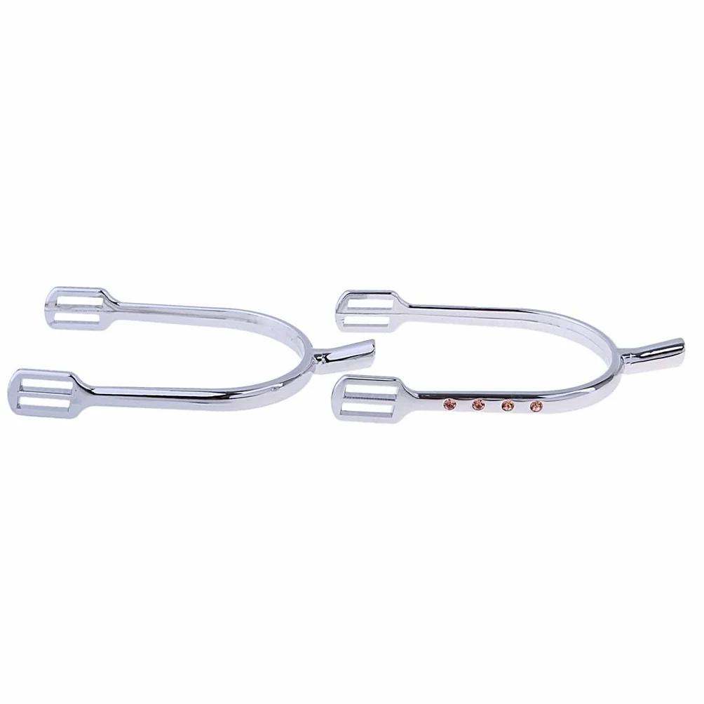 Espuelas ecuestres de aleación de zinc para caballos, espuelas ecuestres, para mujer, 2 unidades (color: dorado)