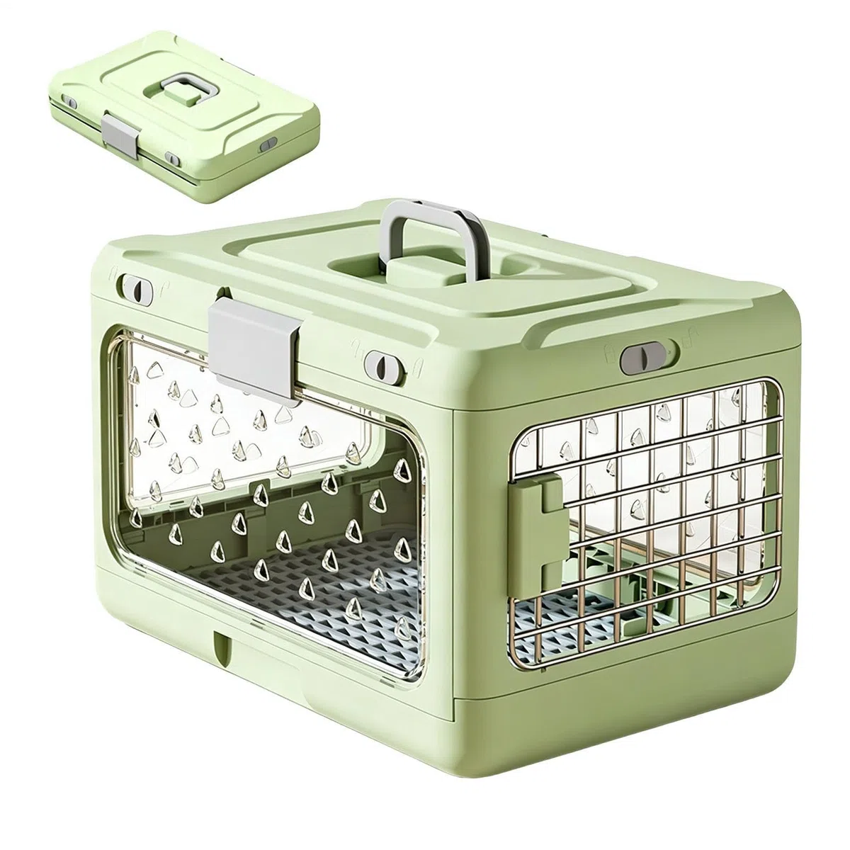 Transportín para Gatos Transporte Plegable Para Mascotas Y Almacenamiento | Transportín Rígido de Perros Salidas con Cachorros y Camping Ciclismo Exterior Caminatas Senderismo Viajes