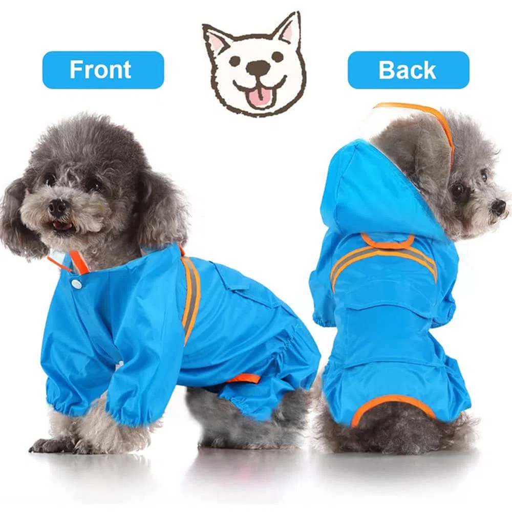 Chubasquero para Perros, Chubasquero Ligero for Perros, Chaqueta Impermeable con Bolsillo for Cachorros, Ideal for pequeños y medianos(Red,S)