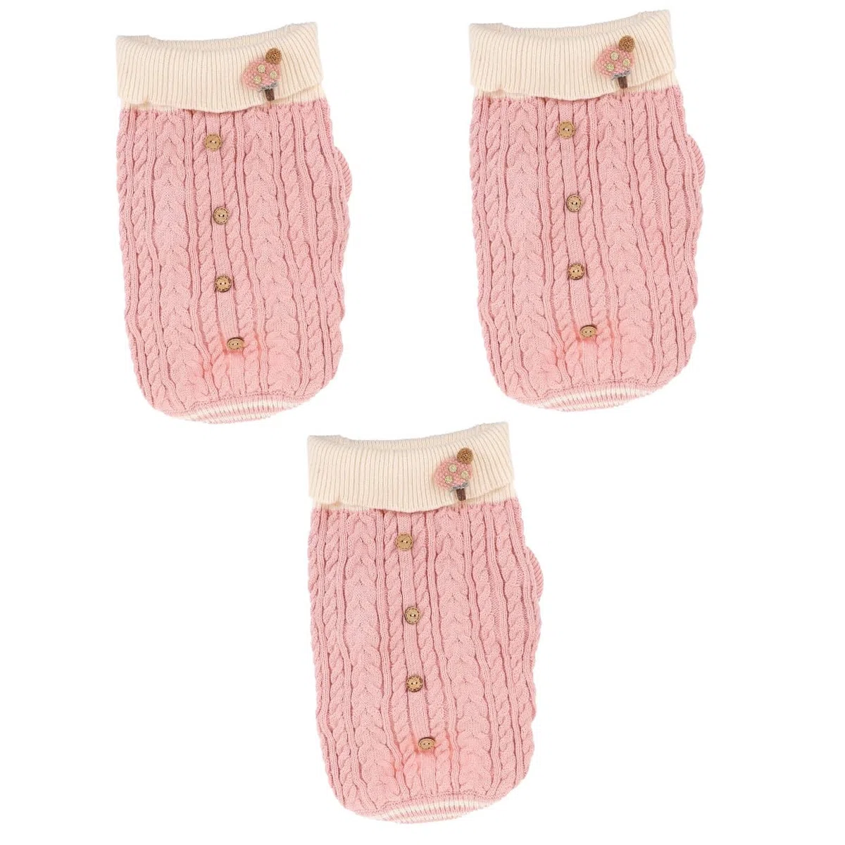 BESPORTBLE 3piezas Suéter De Invierno para Ropa De De Algodón Vestido De Mascota para y Invierno Color Rosa XS