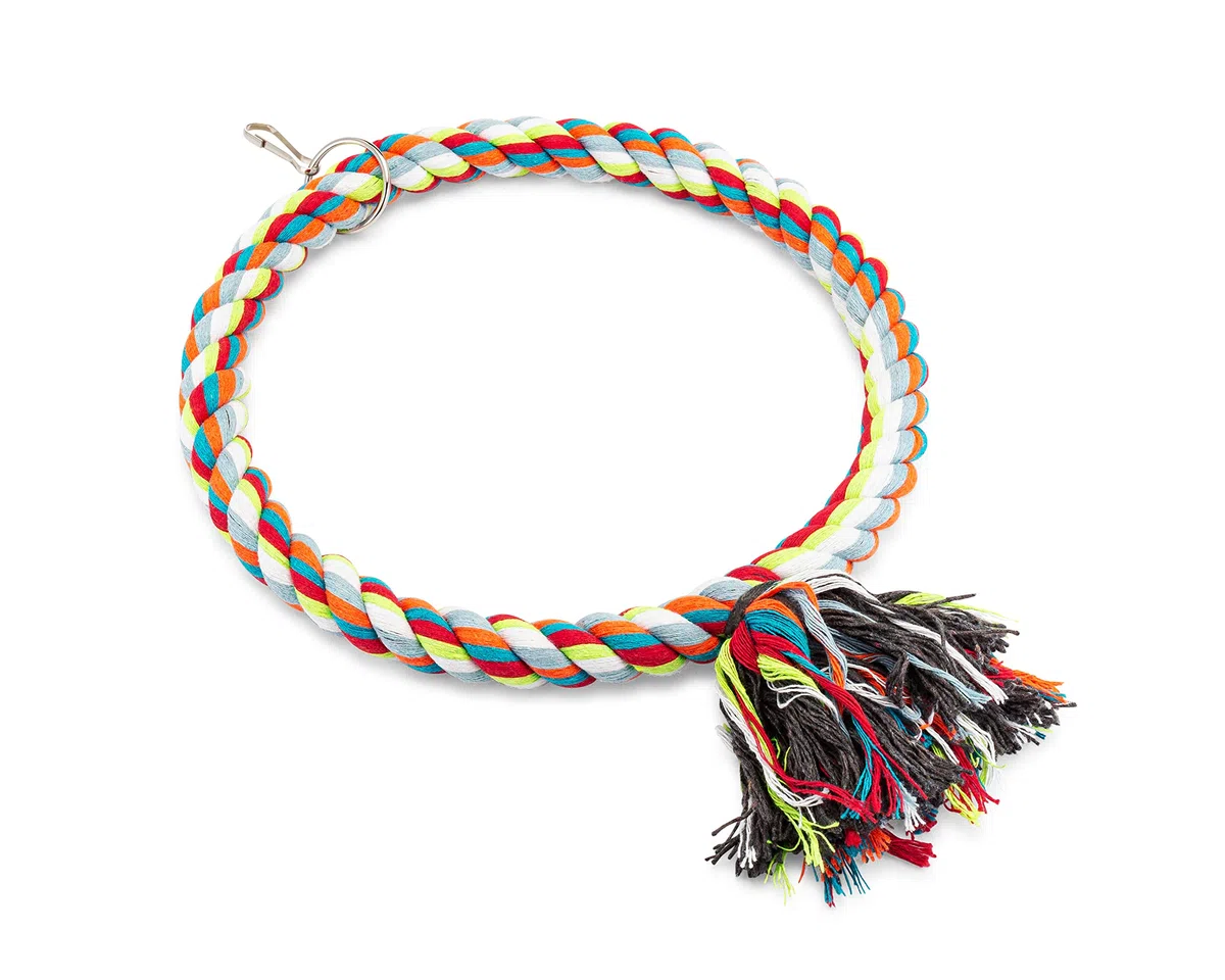 Perca grande de algodón para pájaros, hecha con materiales naturales, segura para escalar y masticar, ideal para loros grises africanos, cacatúas, periquitos y cacatúas