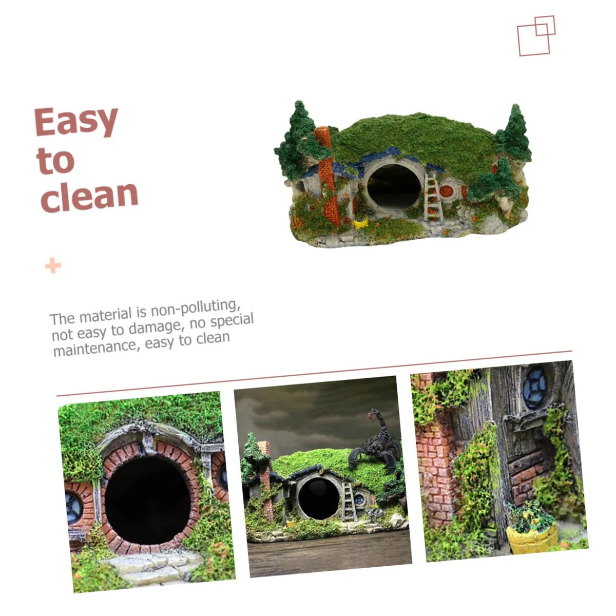 DOITOOL Figurita Decorativa De Resina para Acuarios Escondite Creativo para Peces y Reptiles Adorno De Casa para Tanques De Agua Refugio Subacuático para Gambas y Pequeños Habitantes