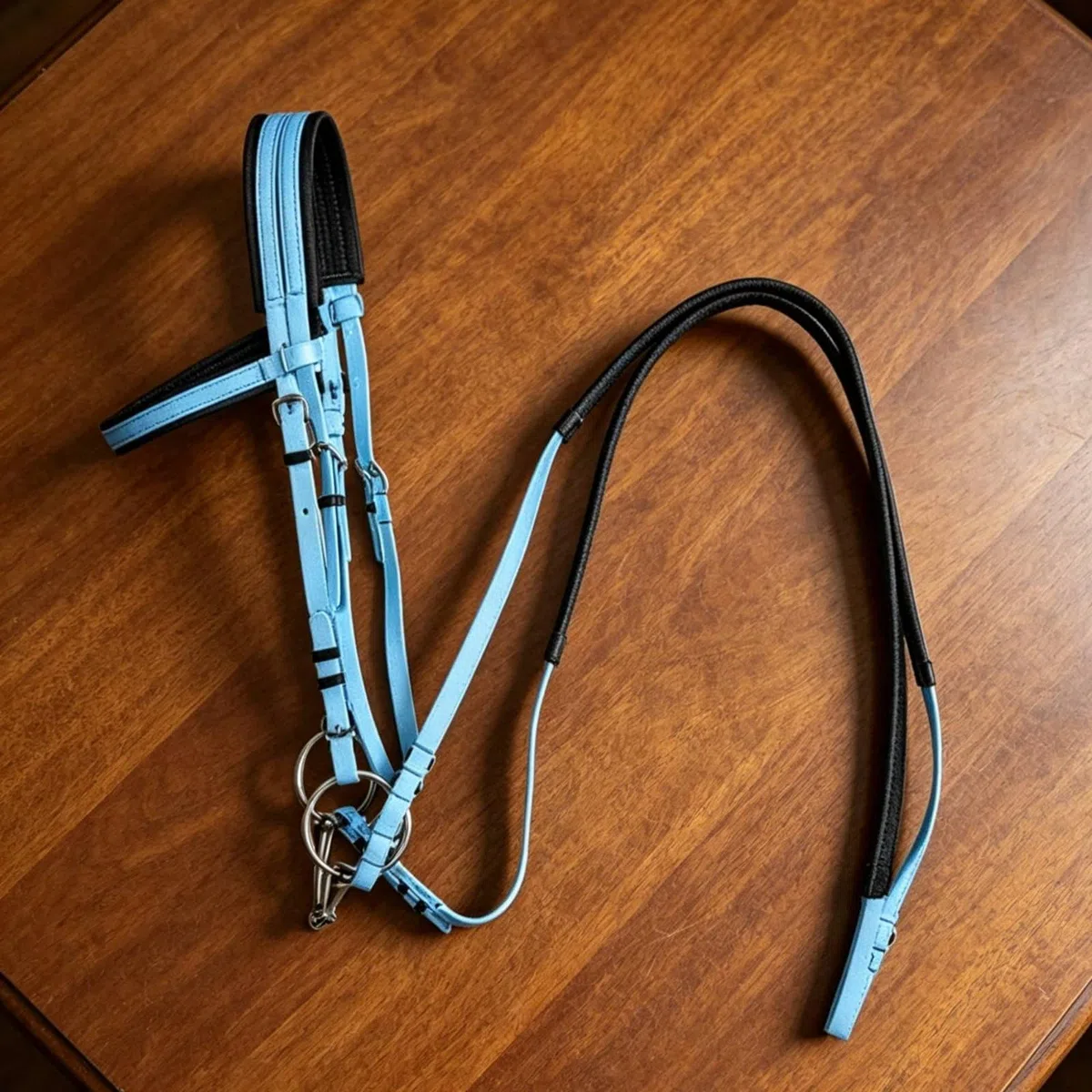 Brida para Caballo Resistente Equipo Ecuestre Cabezada Ajustable y Antideslizantes de PVC Adecuado para Entrenamiento Competición y, Negro