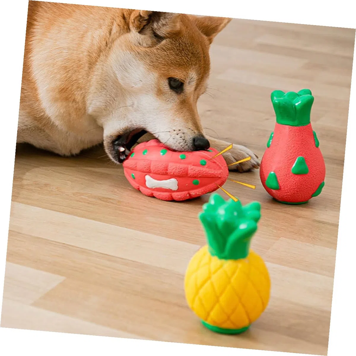POPETPOP 5piezas Juguete Masticable Interactivo para Perros Juguete De Natural Resistente Mordidas para Perros Mediano Vibrantes para Estimulación y Diversión