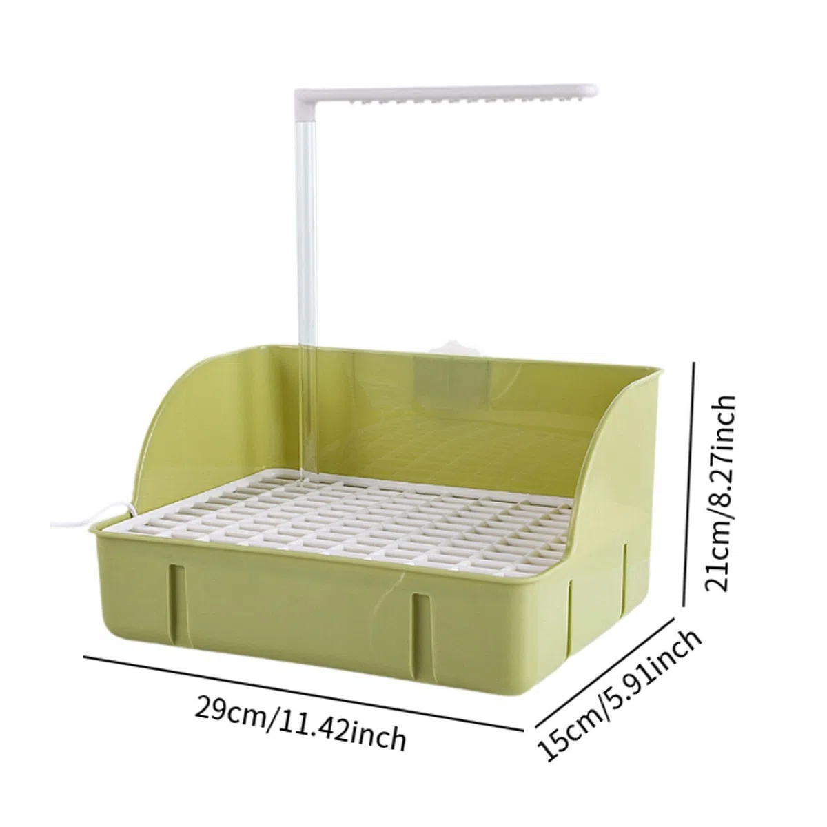 Baño para Loros, Ducha, Bañera para Pájaros, Dispensador de Agua, Grifo Circulador, Accesorios para Jaula para Jilgueros Y Loros, Verde
