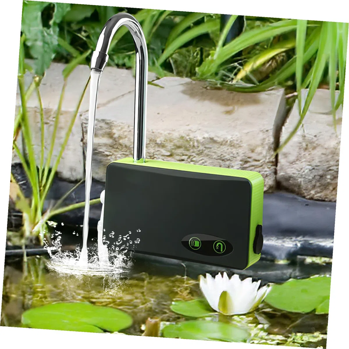 Abaodam Bomba De Oxigenación Portátil para Pesca Absorbe Agua y Mezcla Cebos Recargable y Silenciosa para Acuarios y Actividades Al Aire Verde
