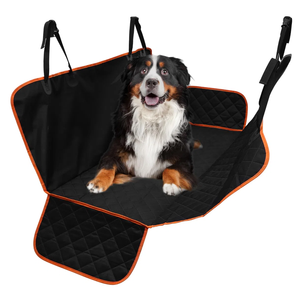 Milisten Funda para Asiento de Coche para Mascotas, Tamaño Grande, Tela Negra, Protege del Barro y Ofrece Amplio Espacio para Perros Grandes Asiento Trasero