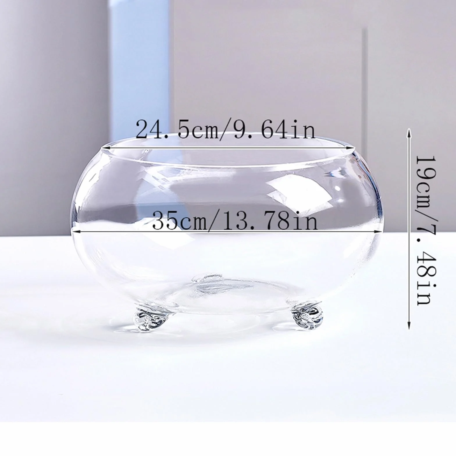 Acuario Tanque de Peces de Vidrio Transparente Engrosado, Tanque de Tortuga con Soporte, Tanque ecológico de pie pequeño, hogar, Sala de Estar, Oficina, Escritorio Peces Acuario(Grande)