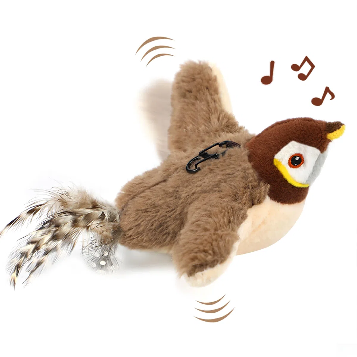 Tocirelo Juguetes para gatos de interior – Juguete interactivo para gatos con hierba gatera, juguetes de pájaros simulados recargables para gatos, gorrión (sin volar)
