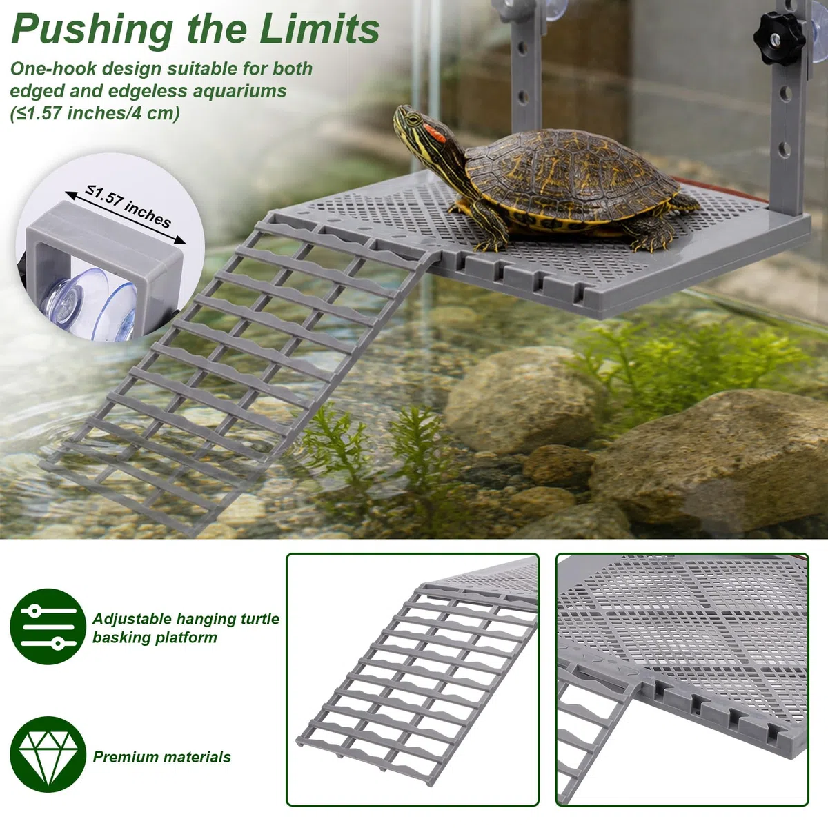 BOXOB Plataforma Colgante Toma Sol Tortugas para Acuario 20-75 Gal