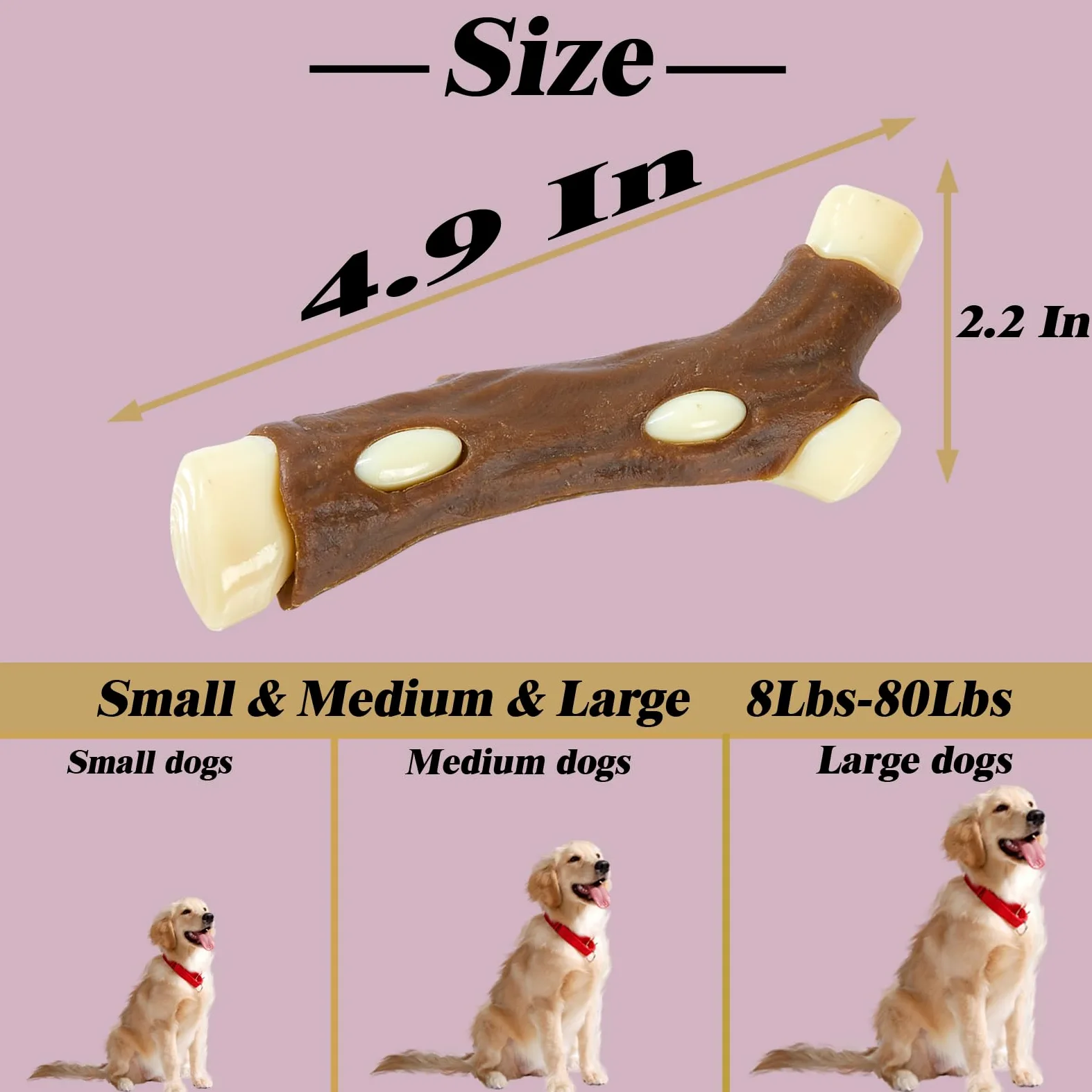Juguetes masticables de huesos de perro para masticadores agresivos, paquete de 6 unidades con sabor a carne real, juguetes indestructibles para masticar para perros de raza grande, mediana