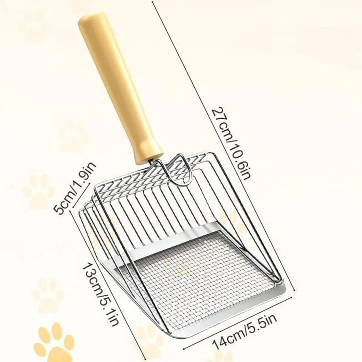 Pala para Arena de Gatos, Pala de Malla, Mango cómodo, Pala Acero Inoxidable for hogares con Varios Gatos, Animales pequeños gallinero(A)