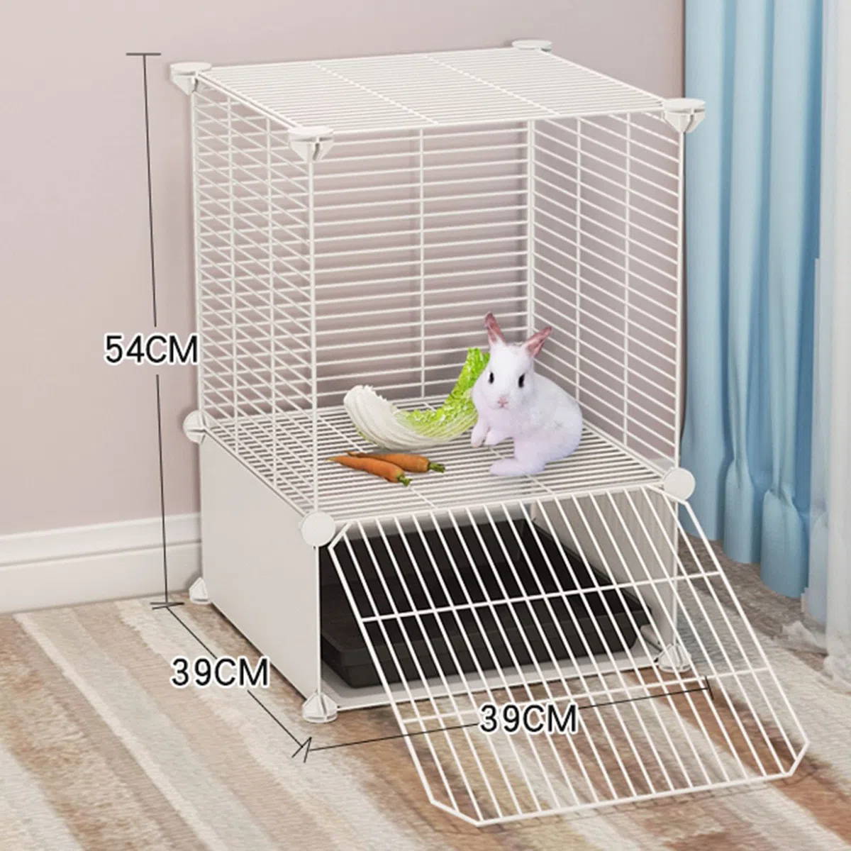 Jaula para Animales pequeños, Jaula para Mascotas, Jaula for Conejos de Interior - Jaulas for cobayas, con bandejas extraíbles(B,35 * 39 * 54cm)