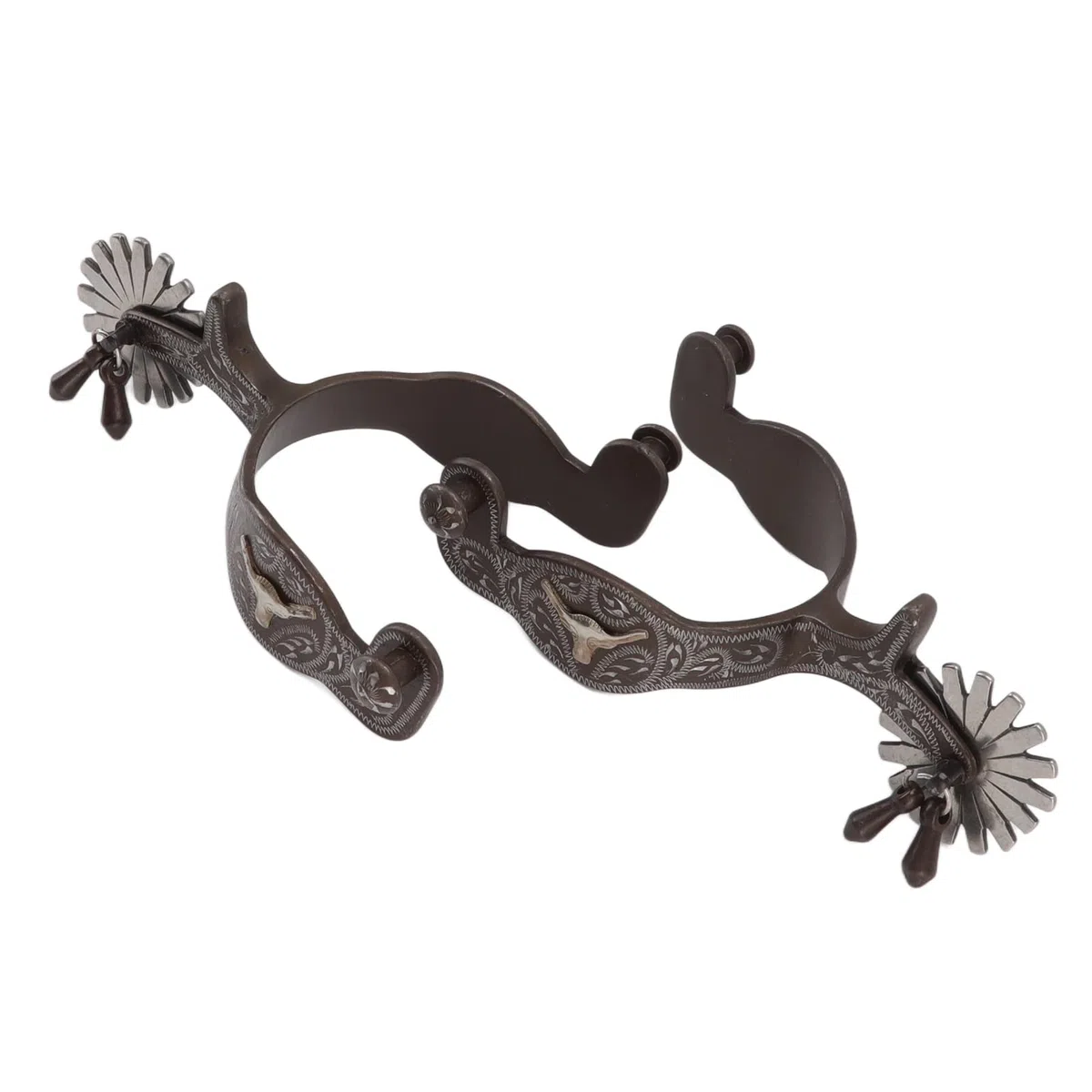 Espuelas para Caballos, Espuelas para Botas de Vaquero con Patrón Vintage Grabado Antioxidante de Acero Al Carbono, Ecuestres con Diseño en Forma de U para Equipo de Equitación de Vaquero