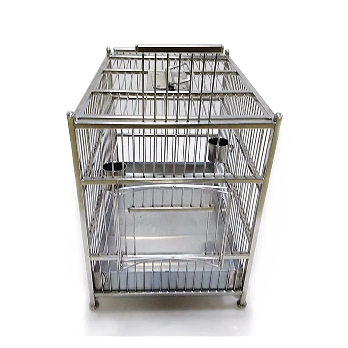 Jaulas para pájaros 304 Bañera de baño de Acero Inoxidable Bañera de baño Parrot Jaula al Aire Libre Baño Cuadrado Birdcage Pet Bird Houses Canarios Jaula Mascota