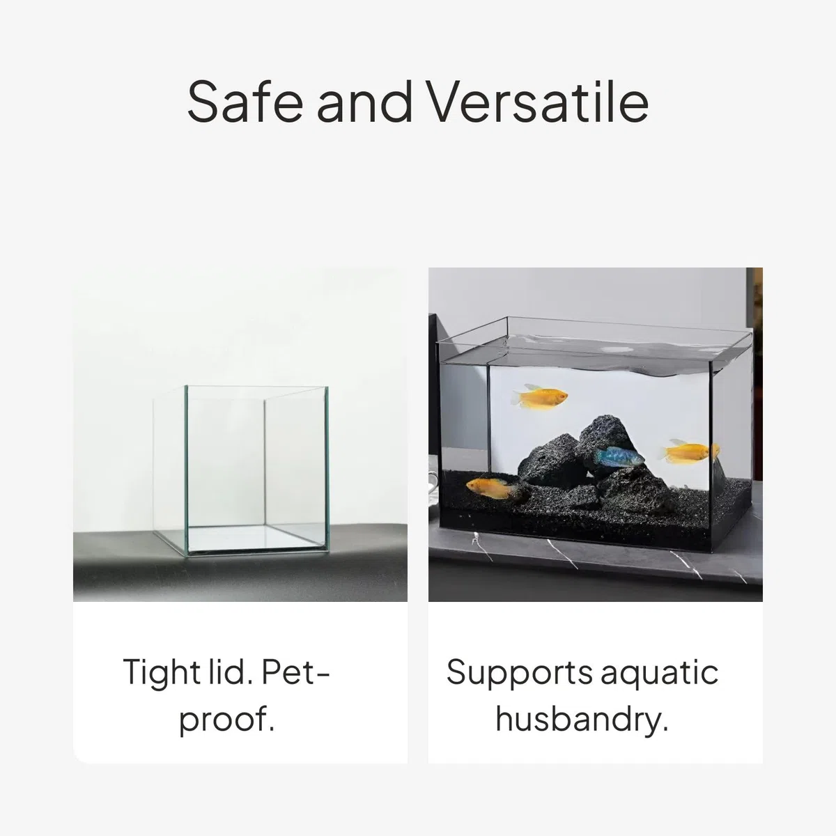 Sharplace Acuario Pecera Tanque Cristal Recipiente con Vidrio Transparente y Forma Recta Adecuado para Paisajes Acuáticos Mascotas y Decoración en Espacios Interiores, 30 * 18 * 20cm