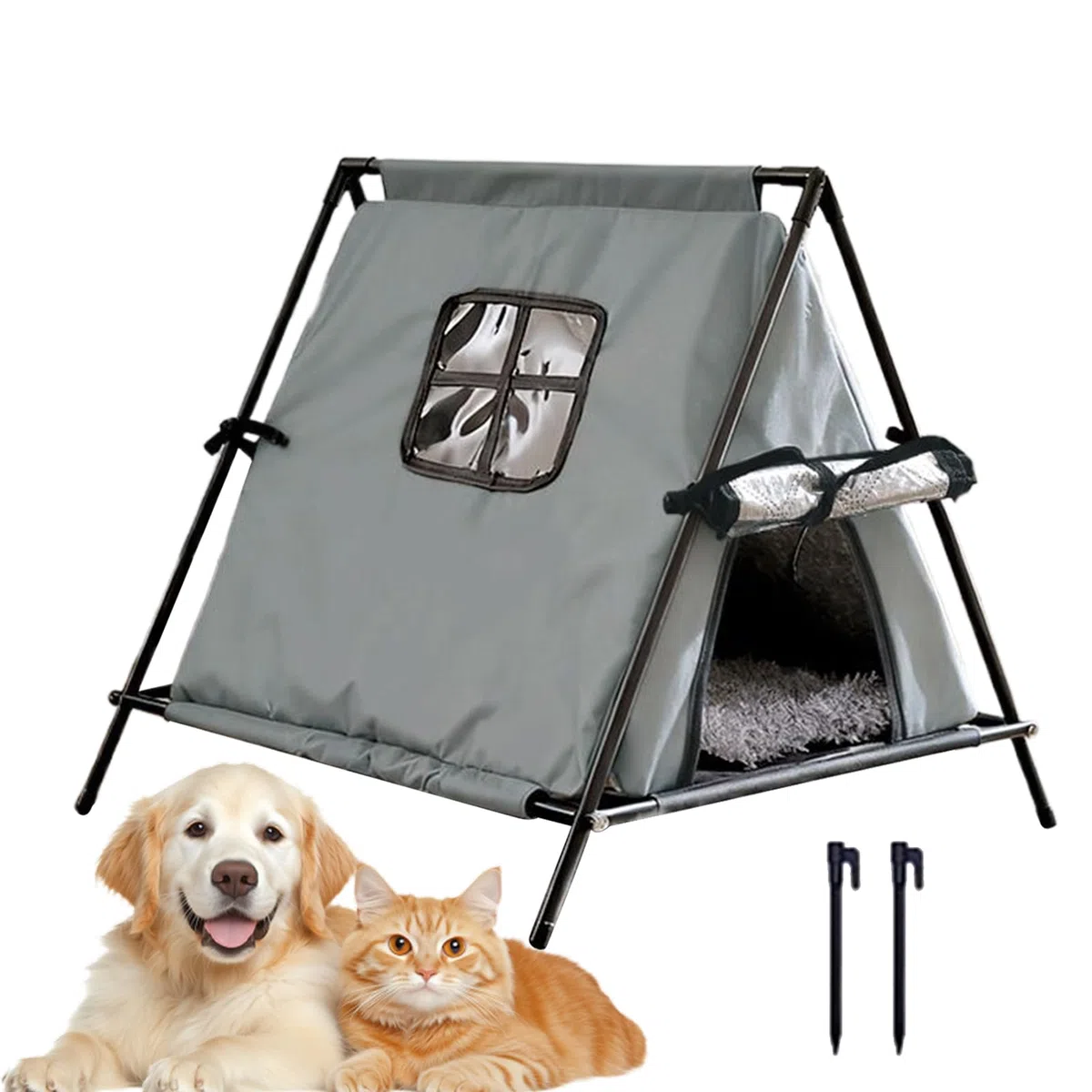 Casa para Gatos De Exterior Resistente A Las Inclemencias del Tiempo Cama
