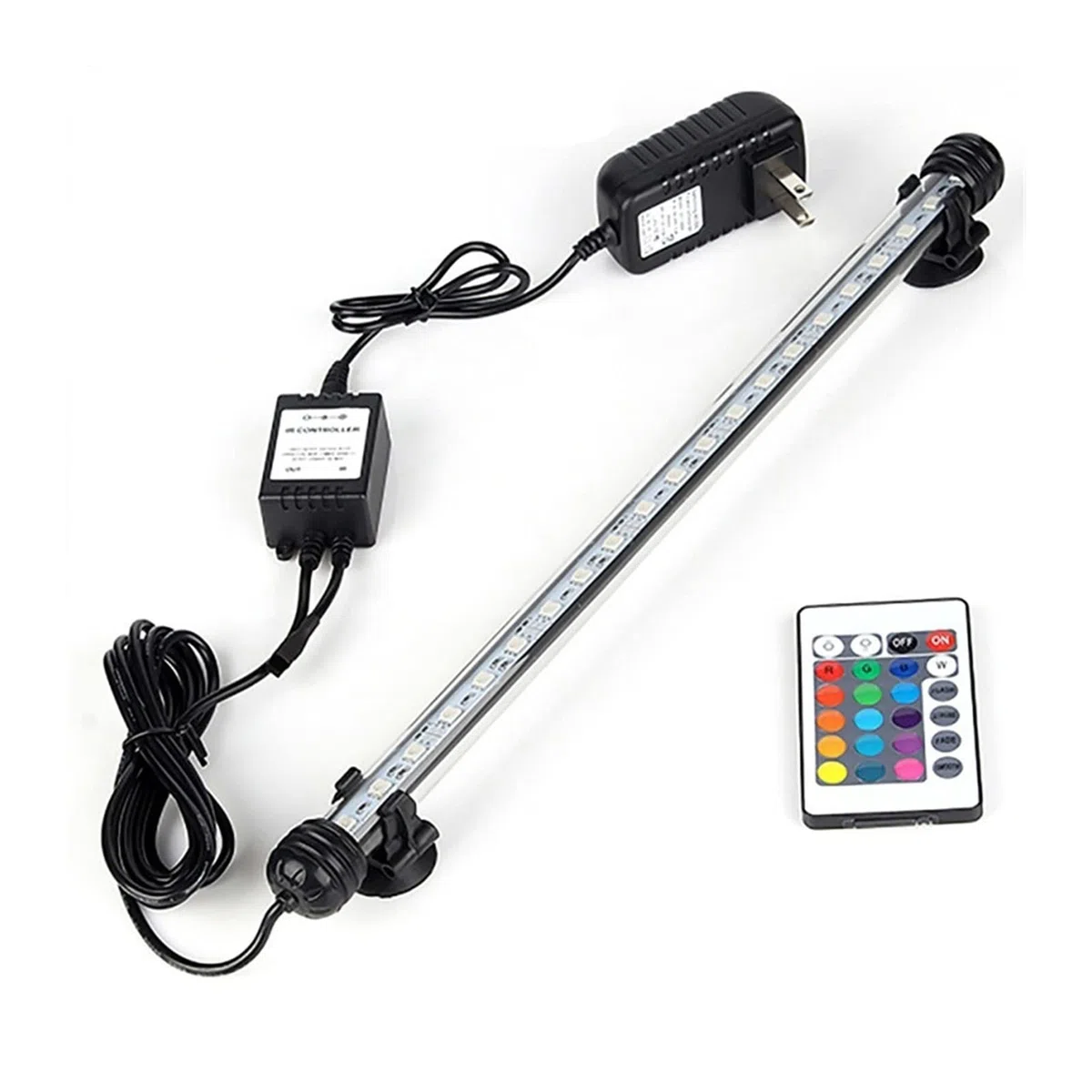 Luz para Piscina 1 8 cm 28 cm 38cm 48cm RGB Remoto DIRIGIÓ Tanque de pescado ligero acuario IP68 Impermeable 5050 SMD LED Luz de barra lámpara acuática sumergible Luces Sumergibles ( Color : 28CM US P