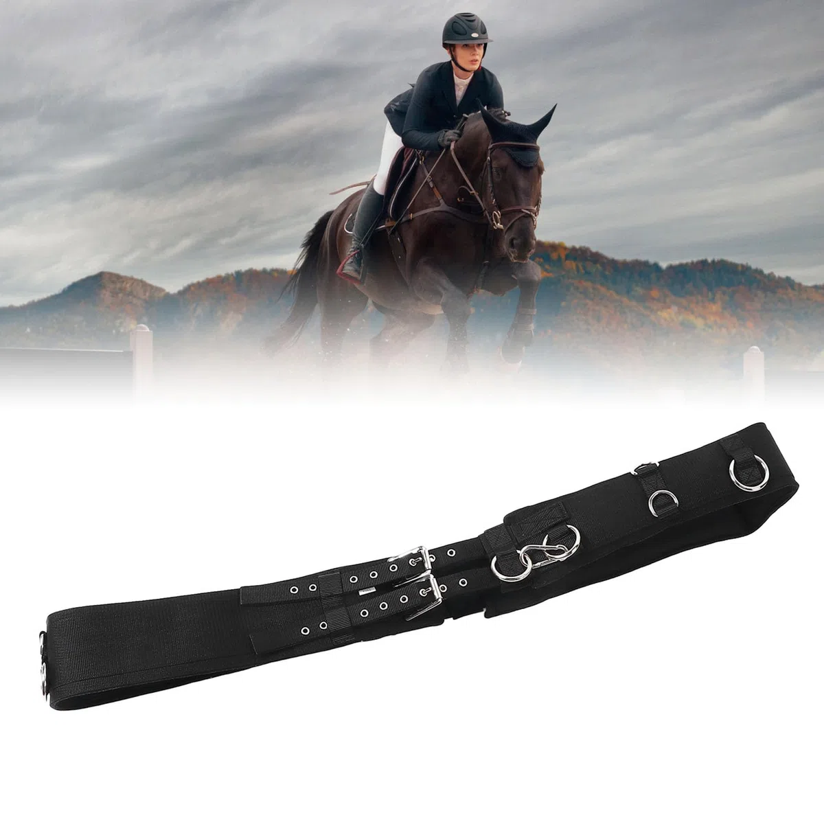 Cinchuelo de Caballo de Longitud Ajustable, Cinchuelo de Entrenamiento Profesional para Ecuestre, Cinchuelo de acometida para Entrenamiento de Caballos con diseño de Hebilla