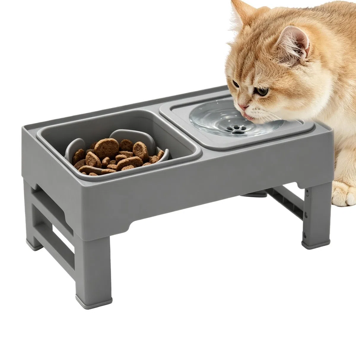 elevado para perros Bebedero de Altura Ajustable y Antiderrame para