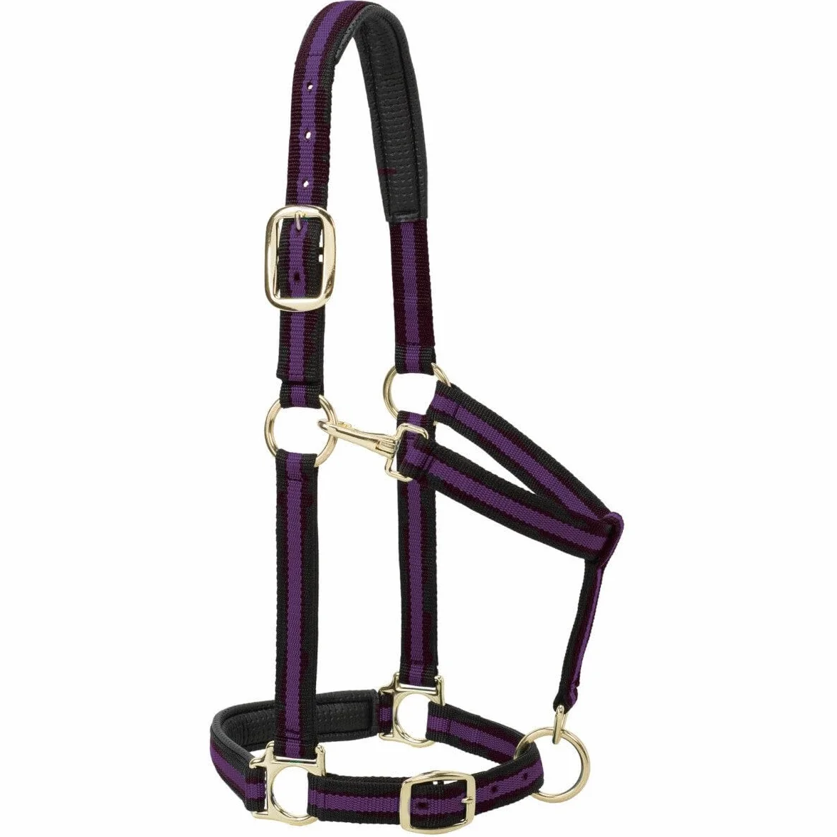 Weaver Leather Cabestro de Nailon para Caballos, Acolchado y Ajustable, para Barbilla y Garganta, cabestros chapados en latón para Entrenamiento