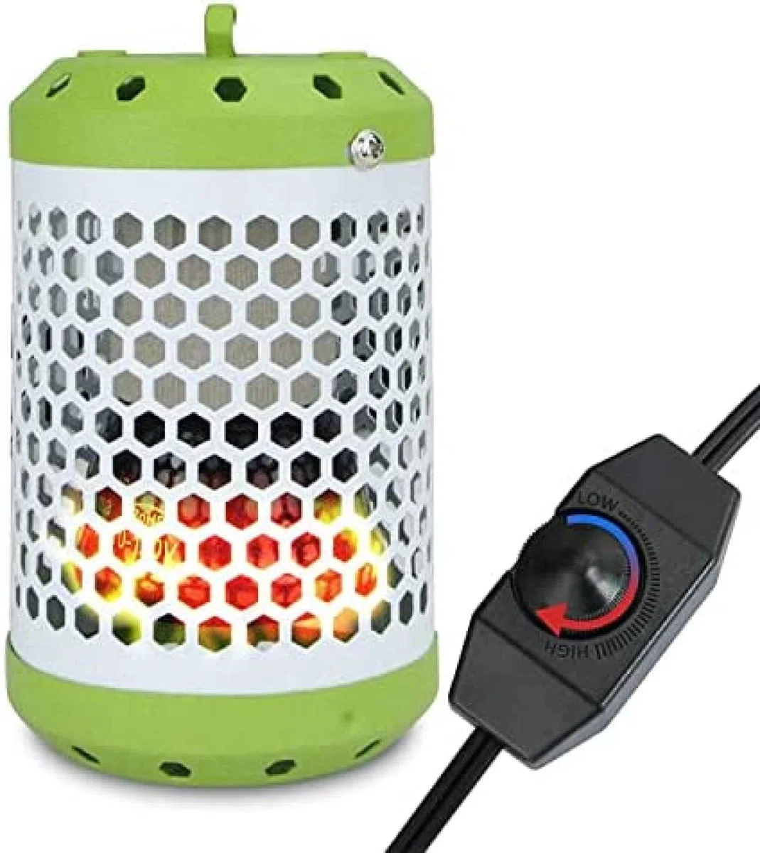 Bombilla de lámpara de Calor Ajustable de 100W, Calentador de lámpara de calefacción para Reptiles, Calentador de pájaros con Pantalla antiescaldaduras y línea antimordidas