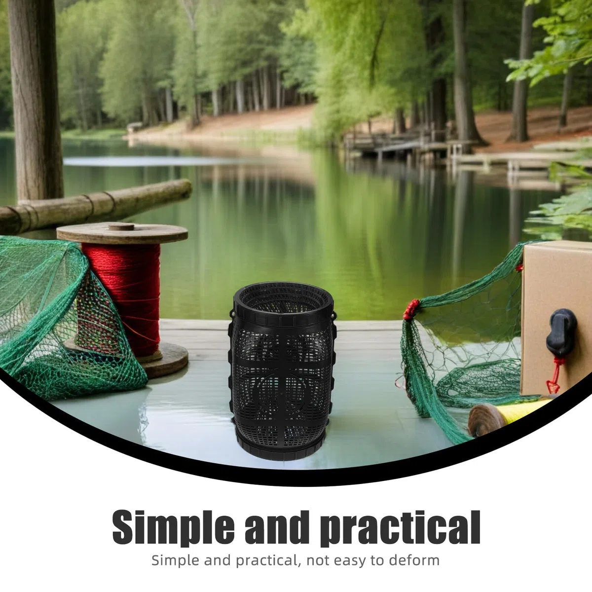 2 Jaulas De Pesca para Red De Pesca para Acuario para Pecera para Atrapar Peces para Peces De Fondo para Cría De Alevines Color Negro