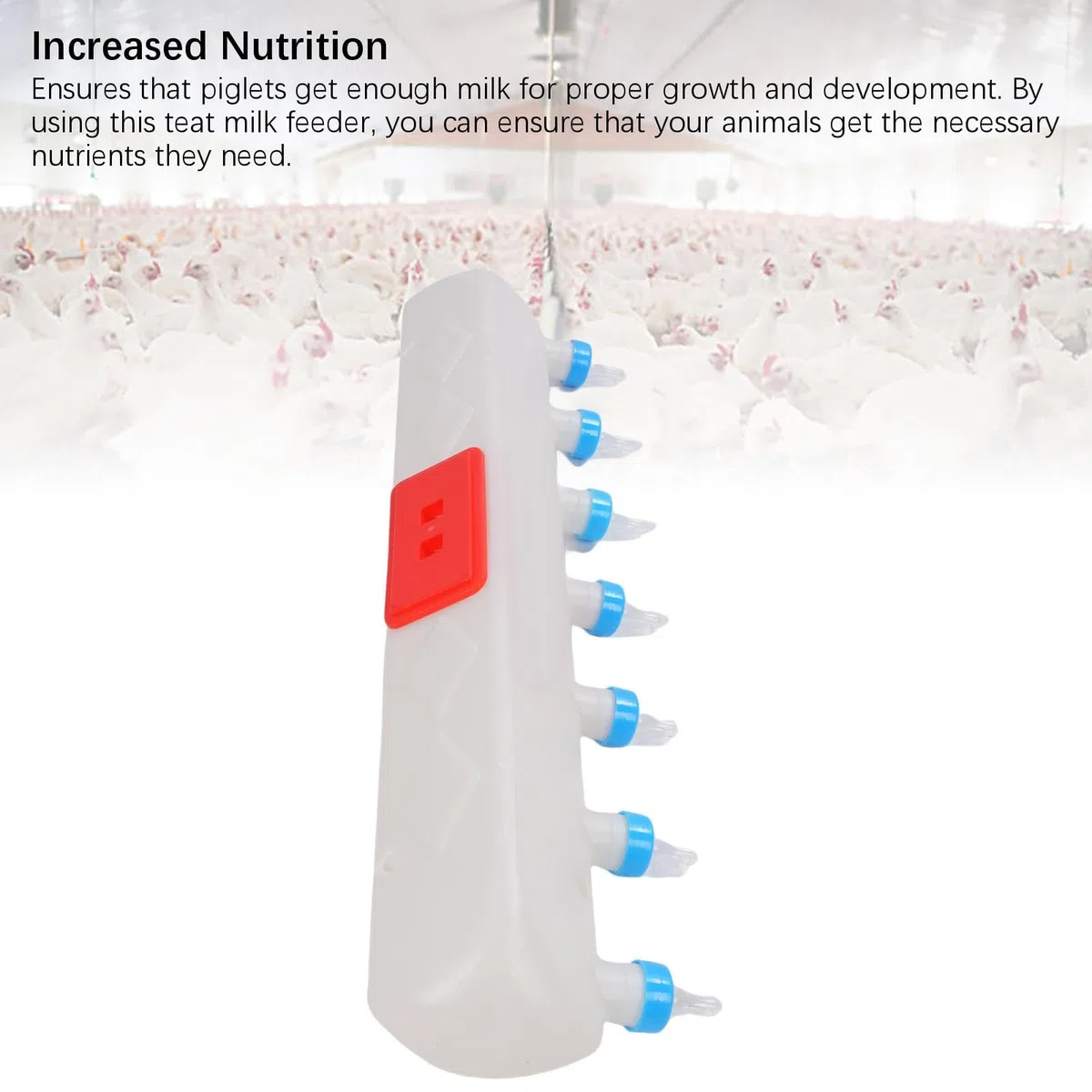 Alimentador de Bebidas para Pezones de Lechones, Herramienta de Alimentación de Leche con Tetina para Ganado ABS de Grado Alimenticio con Diseño Colgante de 7 Pezones para Alimentación de