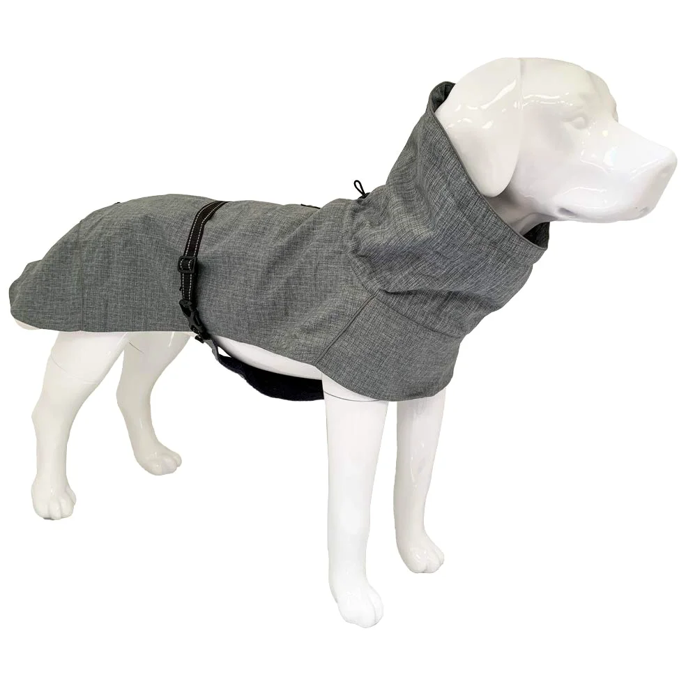 Abrigo de Senderismo para Perro Cross Impermeable para Perros, Abrigo Acolchado de Invierno, Forro termopilo, Gris Everest, Talla 50 cm - 380 g