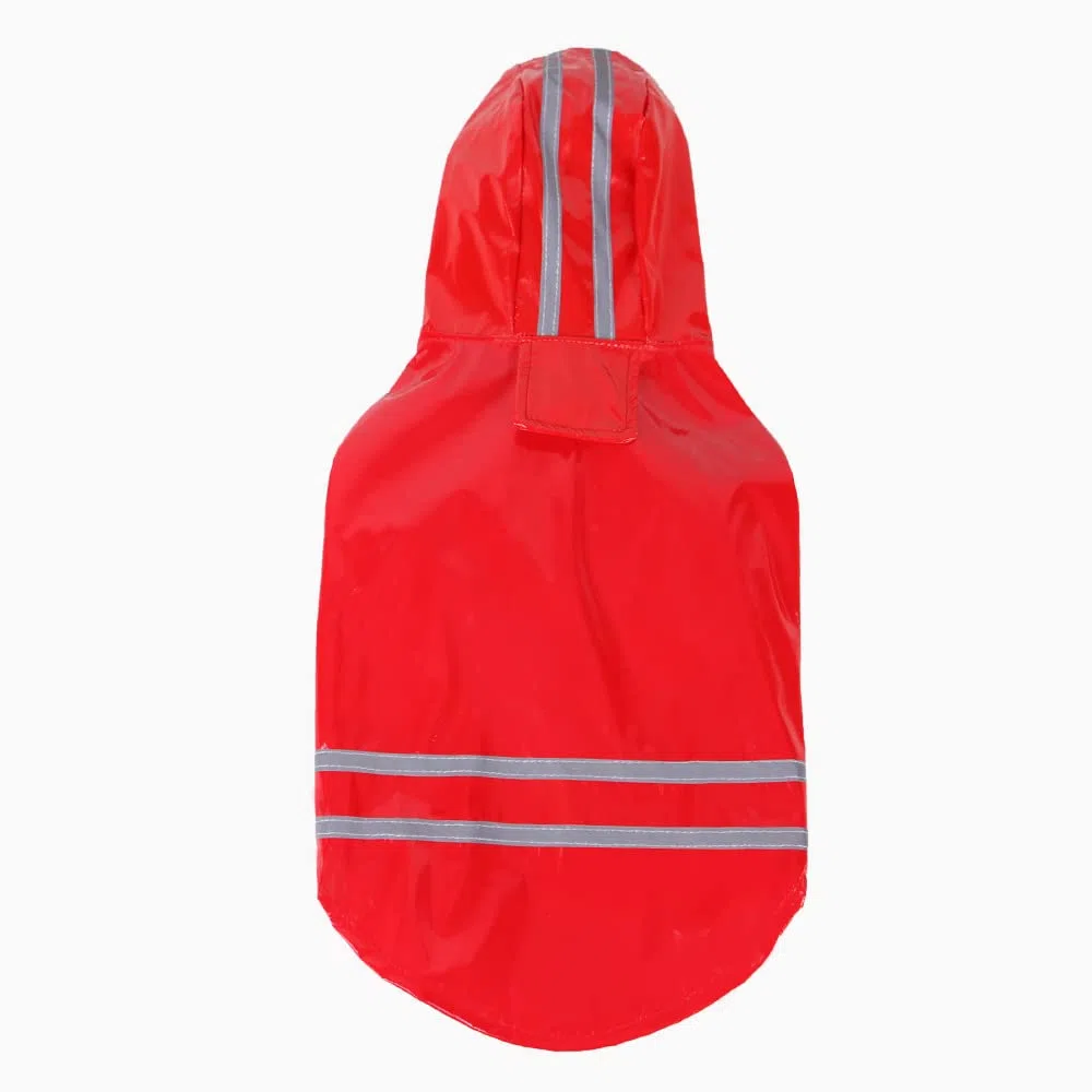 Chubasquero para Perros, Impermeable Reflectante for Perros pequeños, Mono con Capucha y for medianos(Red,M)