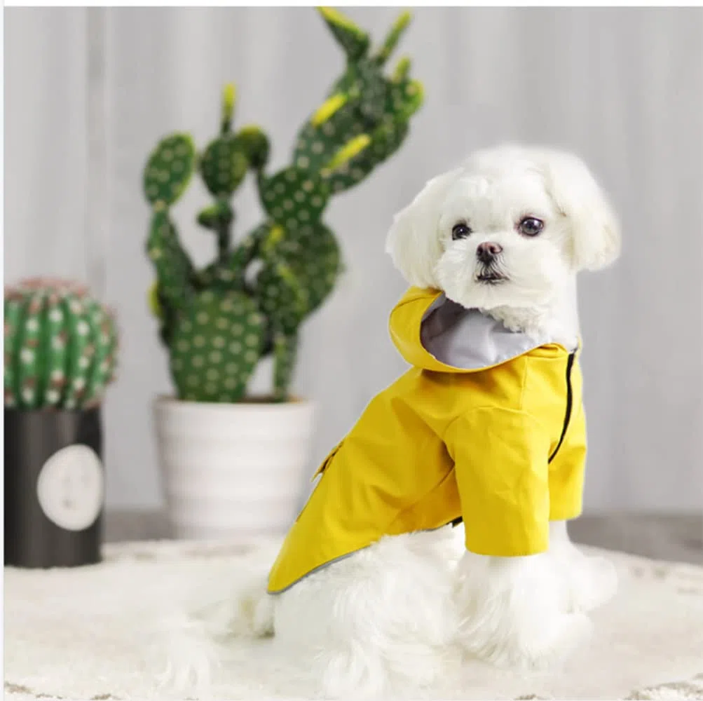 Chubasquero para Perros, Poncho Impermeable con Capucha for Perro, Ropa de Dos Patas, Chaqueta, for Cachorros y Perros Grandes(Pink,M)