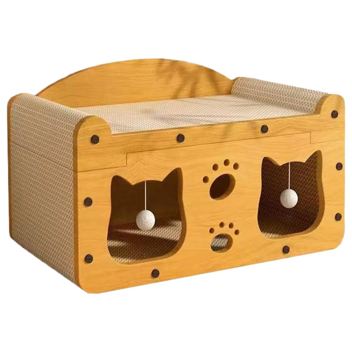 Casa de Cartón para Gatos Antideslizante, Juguete Interactivo | Tablero Rascador para Gatos para Disfrutar en Familia en Interior, Exterior, Salón o Viajes