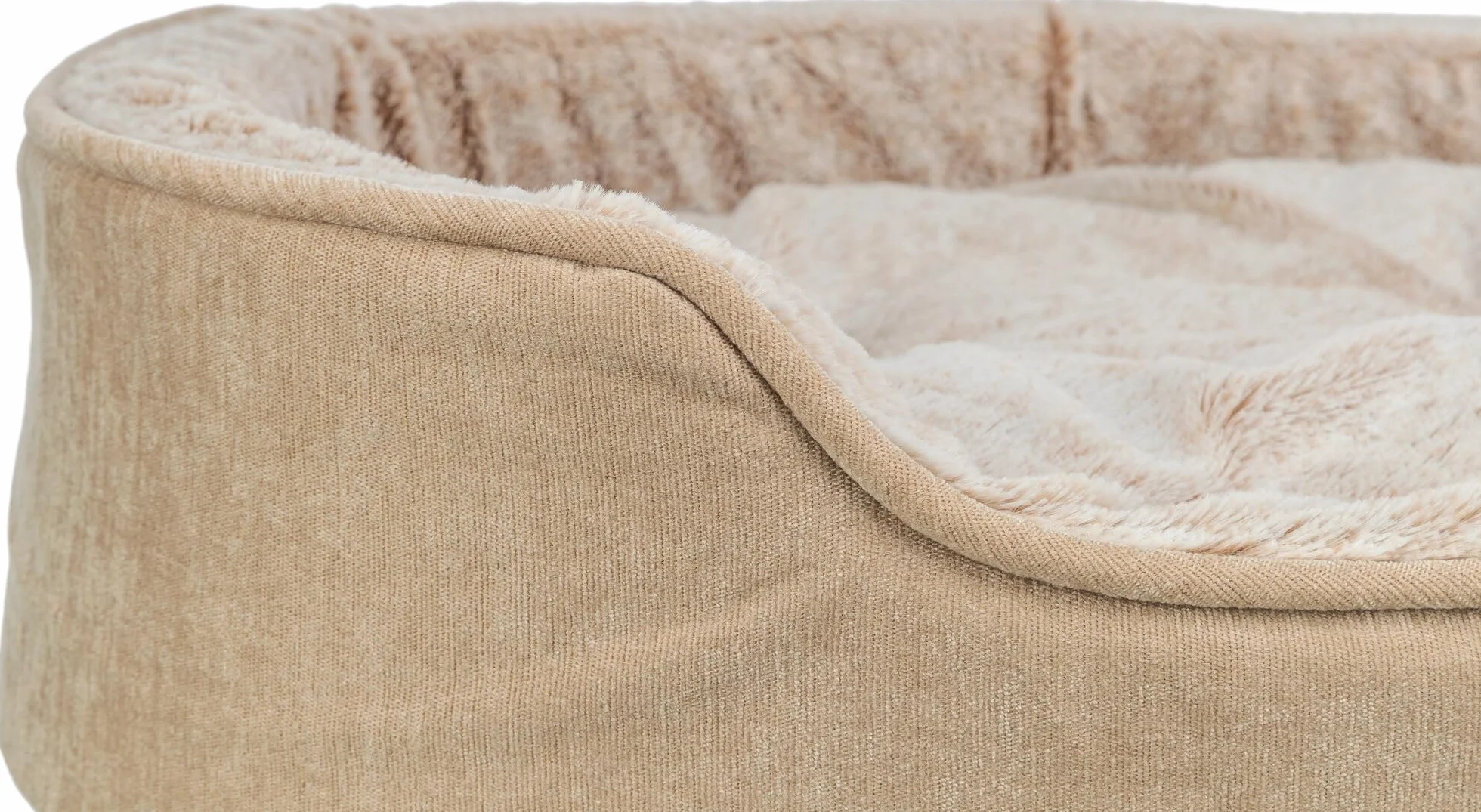 Trixie Cama para Perros Vital Lino Soft, Ovalada, cojín ortopédico para Perros en Beige/Crema, 60 × 45 cm – Acogedora Cesta para Perros con Espuma viscoelástica para Efecto Memoria – 374065