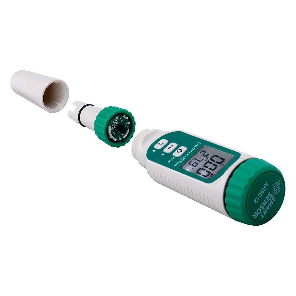 Prueba de calidad del agua Acuario Medidor de agua de mar Medición Salinómetro,Pantalla LCD 3 en 1 Digital Salinity Meter Tester Pen