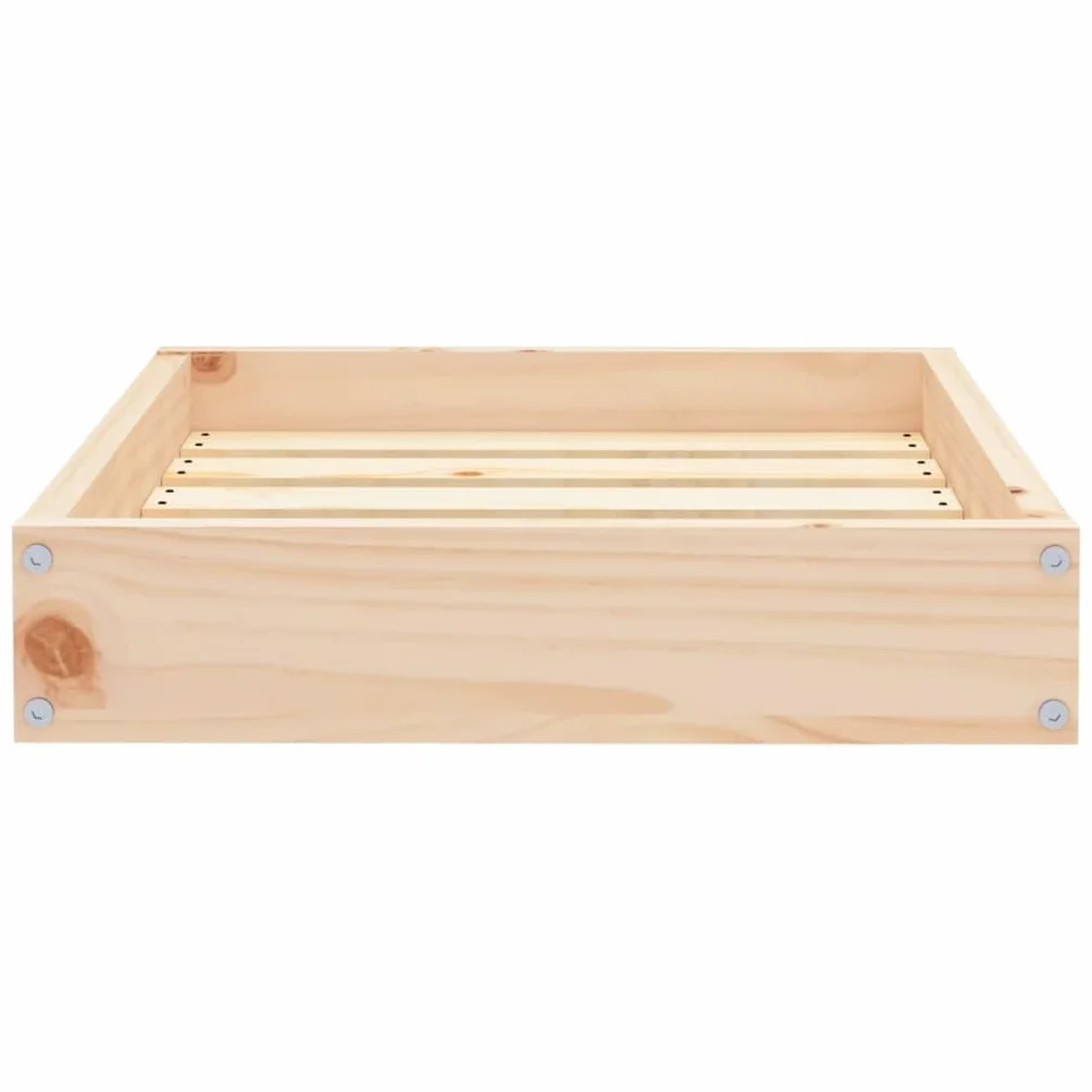 Cama para perros de madera de pino maciza, 51,5 x 44 x 9 cm, rectangular, estable con diseño rústico, ideal como cama acogedora, cama y cesta para perros para cachorros y mascotas