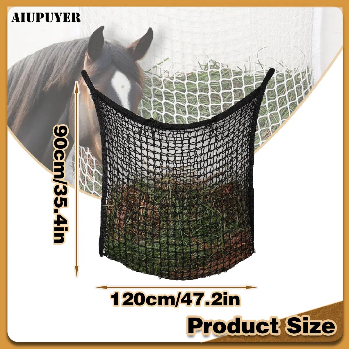 1PCS Redes de heno, Tote Premium Oxford Cloth Bolsa de alimento para Caballos Fácil de Colgar Bolsa de heno alimentador heno de Cabra Red de heno agujereada para Caballos, para Caballos Ganado Ovejas