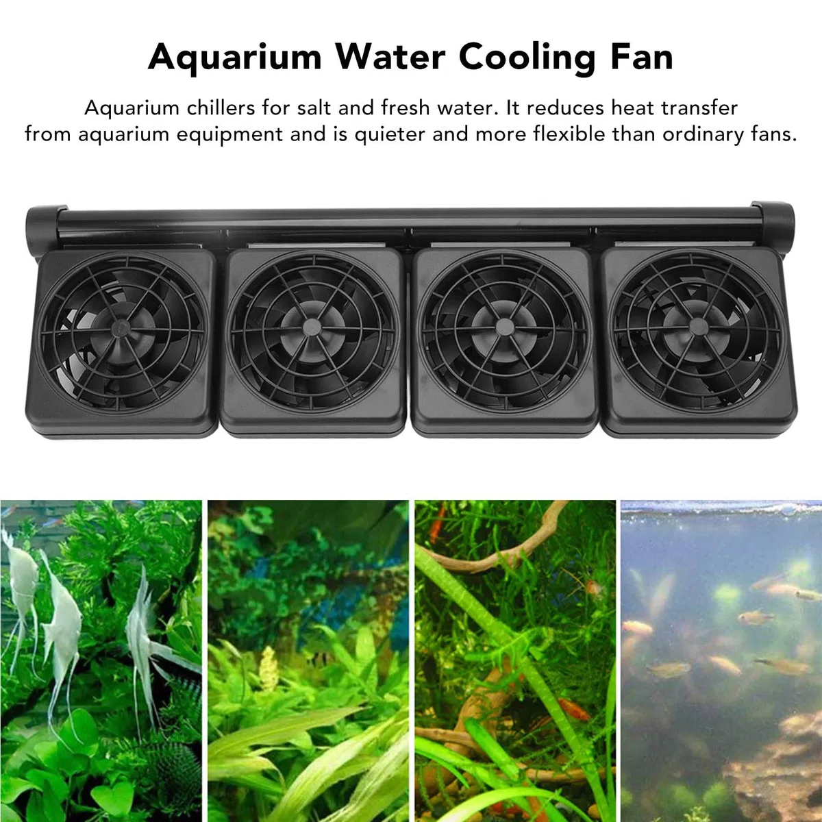 Pssopp Enfriadores de Acuario, Ventilador de Refrigeración para Tanque de Peces, Enfriador de Viento Frío para Tanque de Peces de 2 Niveles para Acuario Y Pecera