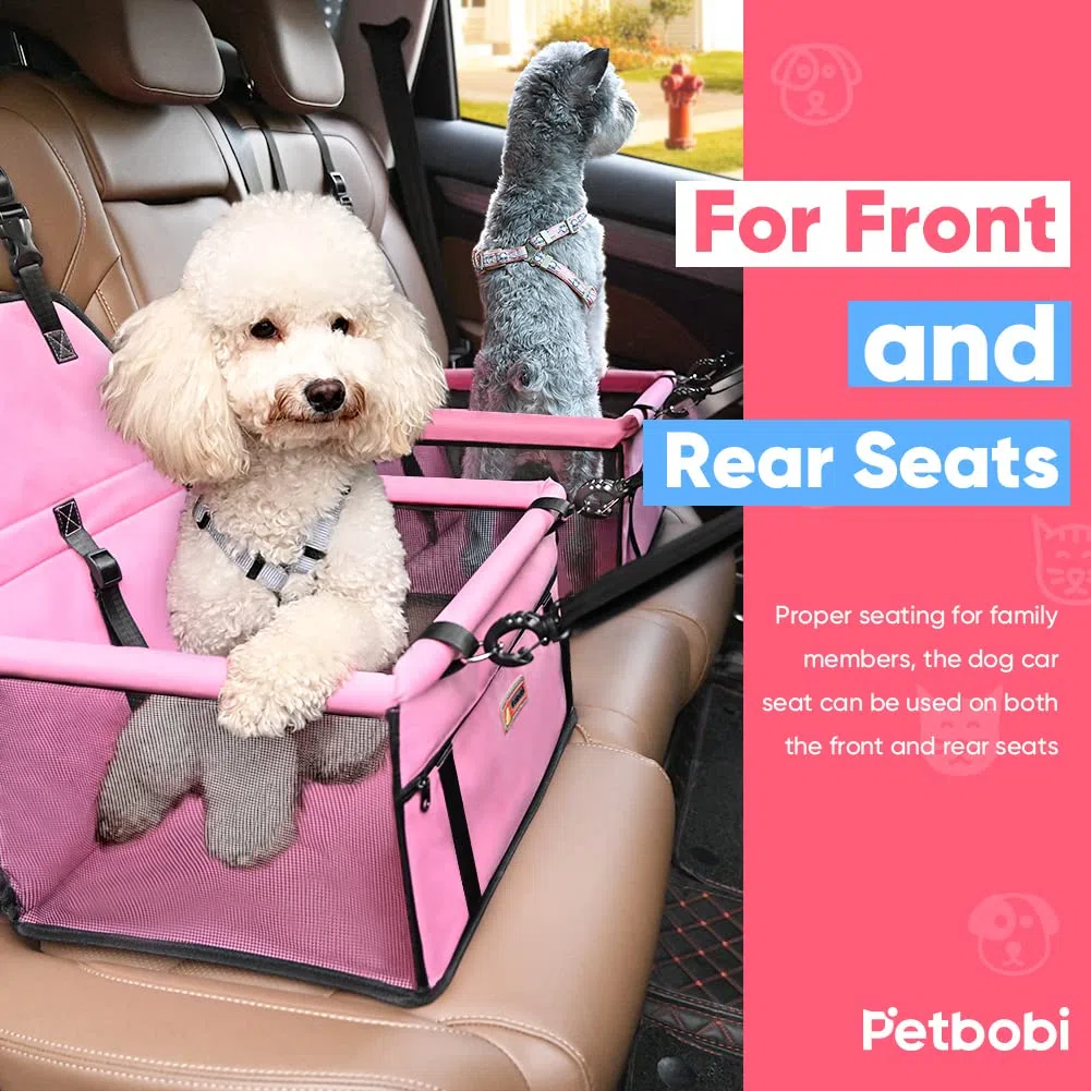 Pet Reinforce - Asiento Elevador de Coche para Perros y Gatos, Bolsa portátil y Transpirable con cinturón de Seguridad, transportador de Perros, Seguridad Estable para Viajes, con Correa de Clip con