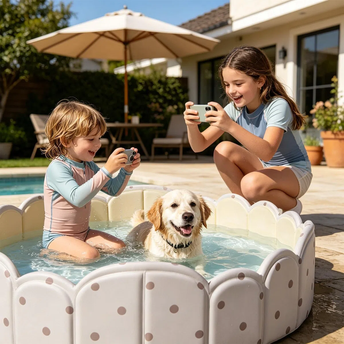 Baño De Perros Plegable Engrosado No Inflable Bañera | Piscina para Perros para Mascotas Niños Jardín Exterior Interior Verano Viajes